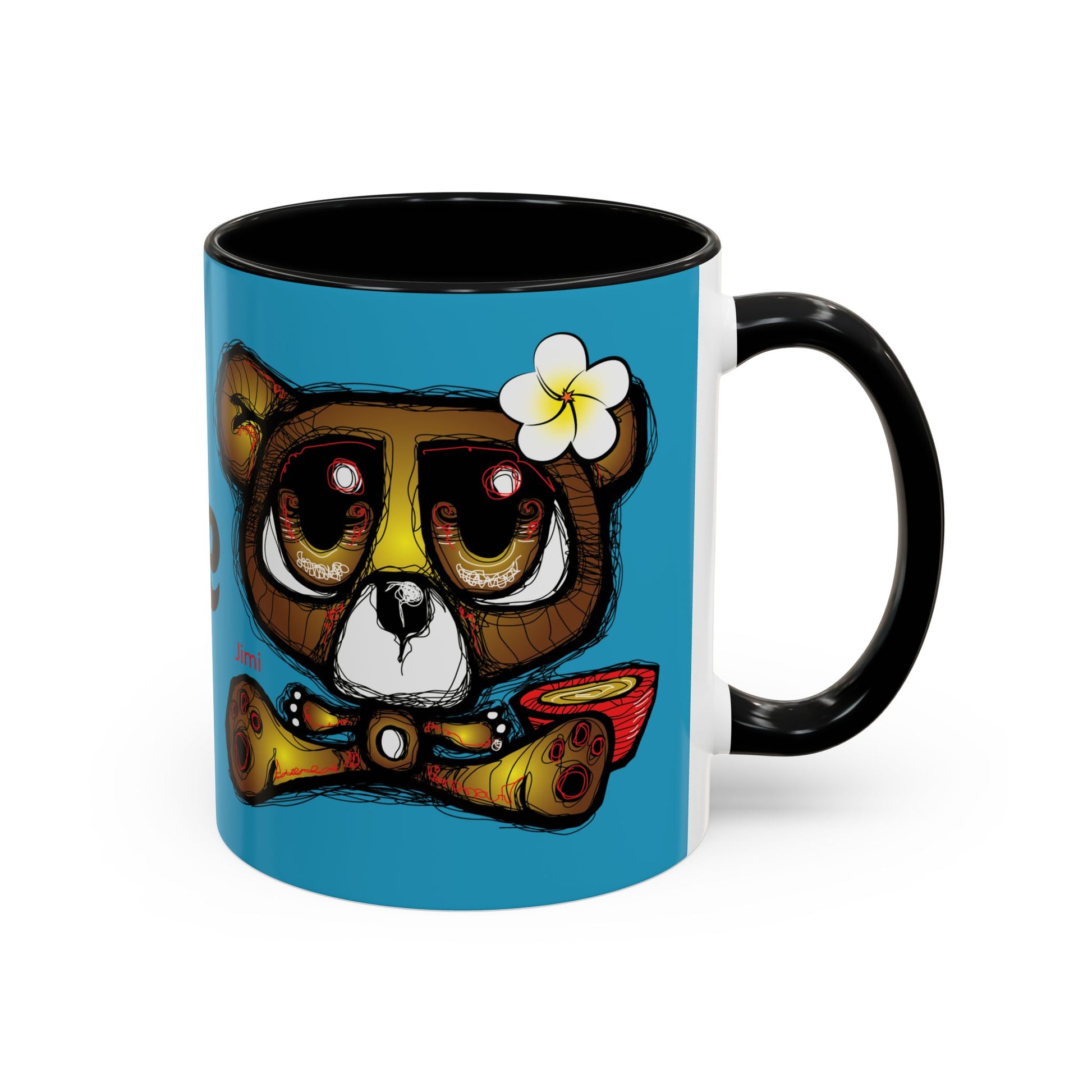 Tropical Bear Coffee Mug, Cute Bear Mug, Relaxing Coffee Cup, Gifts for Animal Lovers, Fun Decor, Summer Vibes