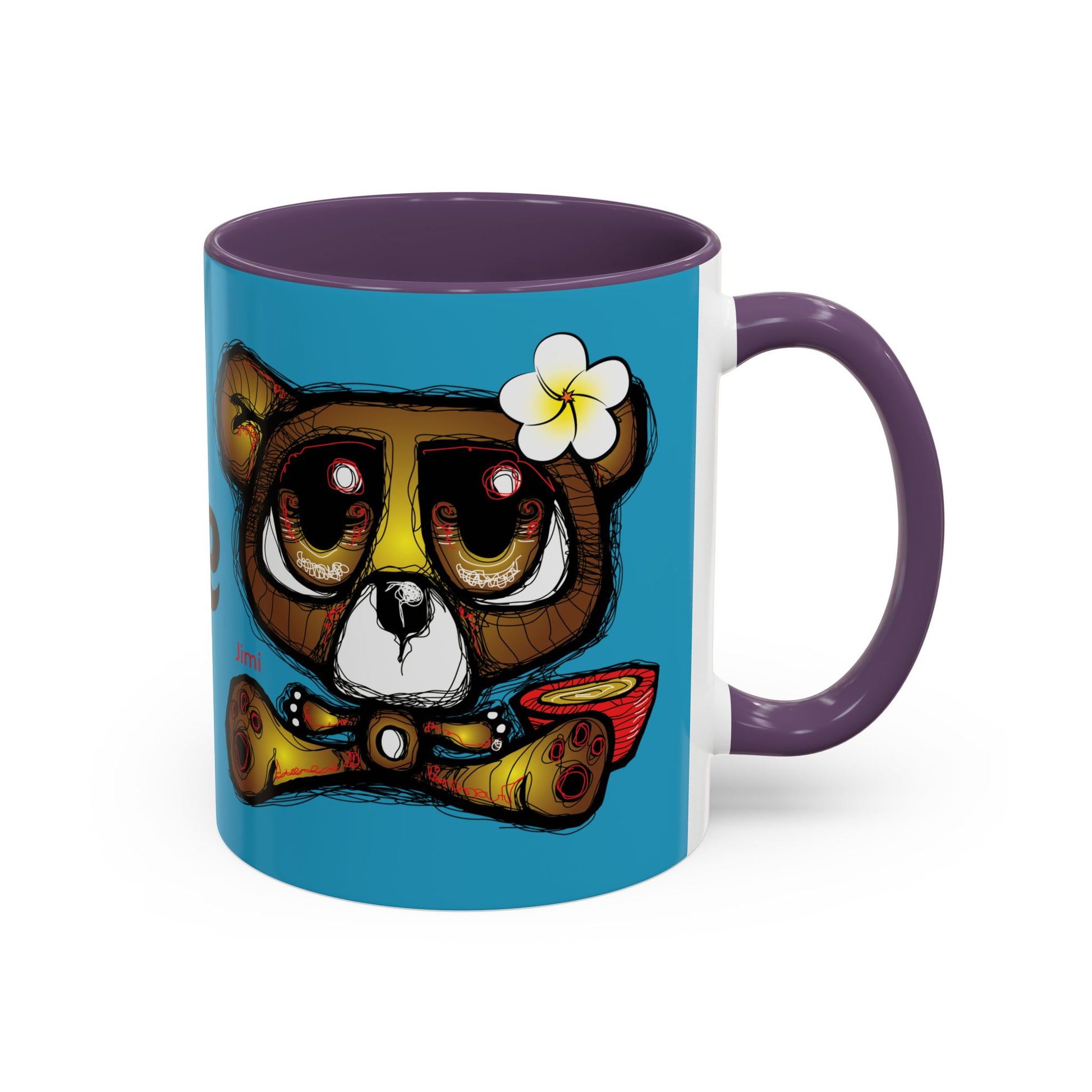 Tropical Bear Coffee Mug, Cute Bear Mug, Relaxing Coffee Cup, Gifts for Animal Lovers, Fun Decor, Summer Vibes