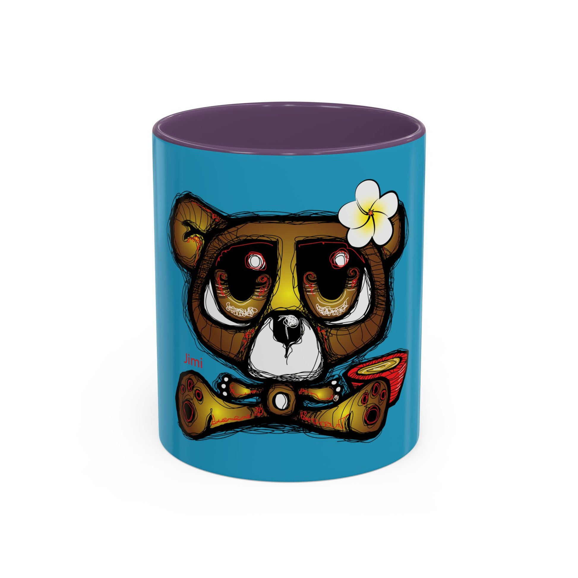 Tropical Bear Coffee Mug, Cute Bear Mug, Relaxing Coffee Cup, Gifts for Animal Lovers, Fun Decor, Summer Vibes
