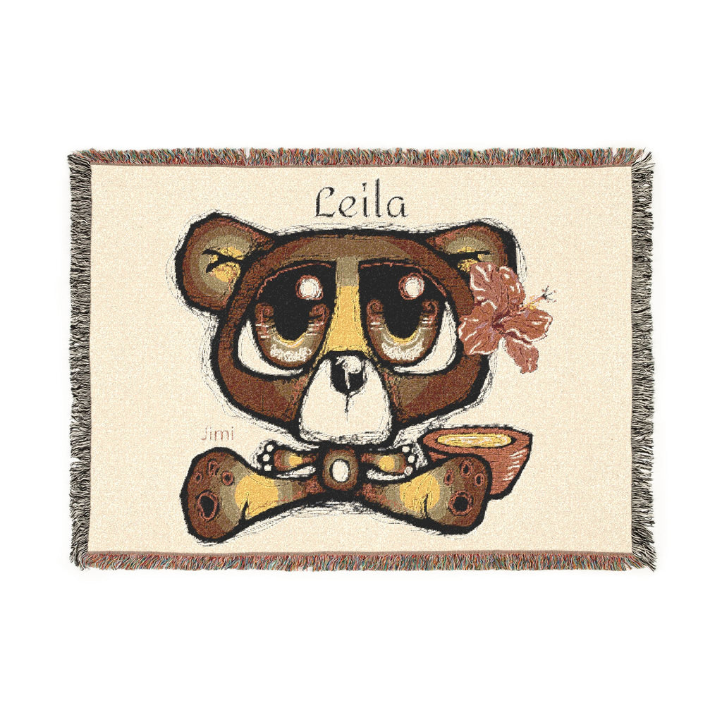 Personalized Cute Koala Woven Blanket – Custom Name Throw for Nursery & Kids