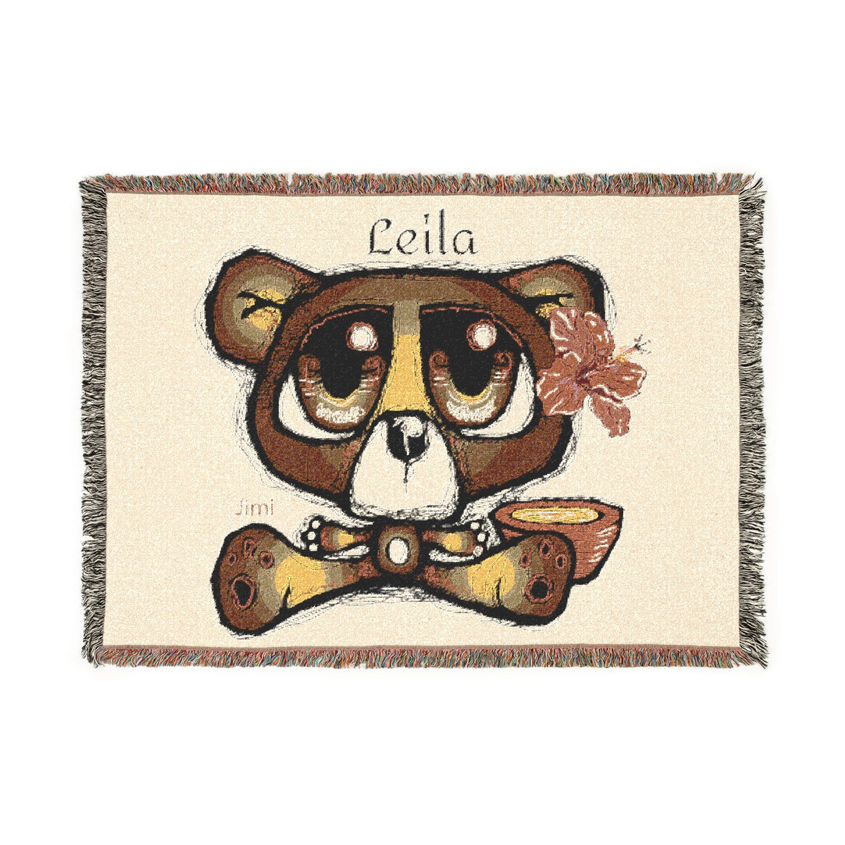Personalized Cute Koala Woven Blanket – Custom Name Throw for Nursery & Kids