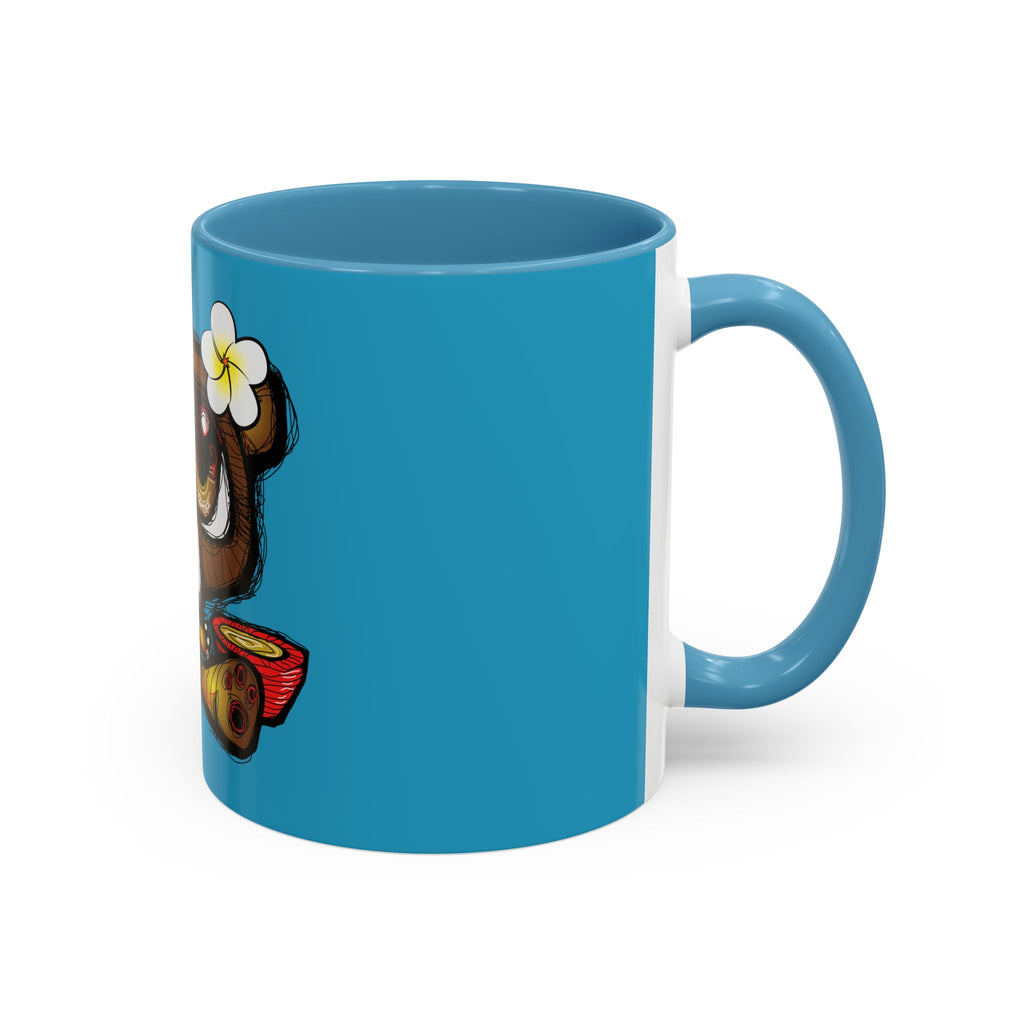 Tropical Bear Coffee Mug, Cute Bear Mug, Relaxing Coffee Cup, Gifts for Animal Lovers, Fun Decor, Summer Vibes