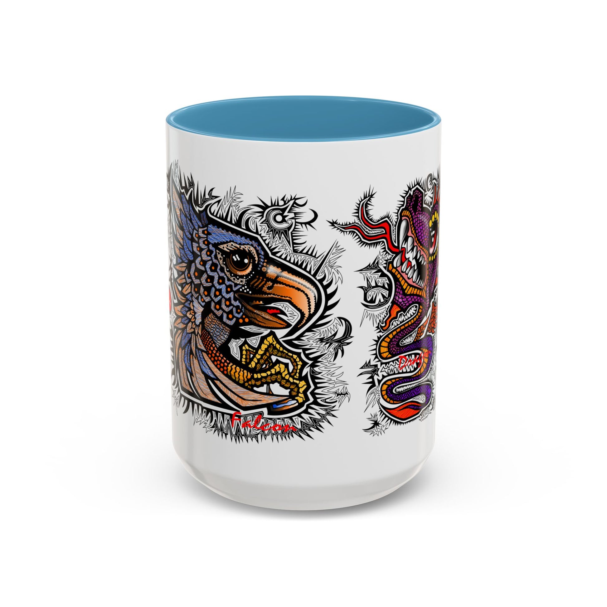 Vibrant Mythical Creatures Coffee Mug - Artistic Accent, Gift for Coffee Lovers, Colorful Design for Home Decor, Unique Present