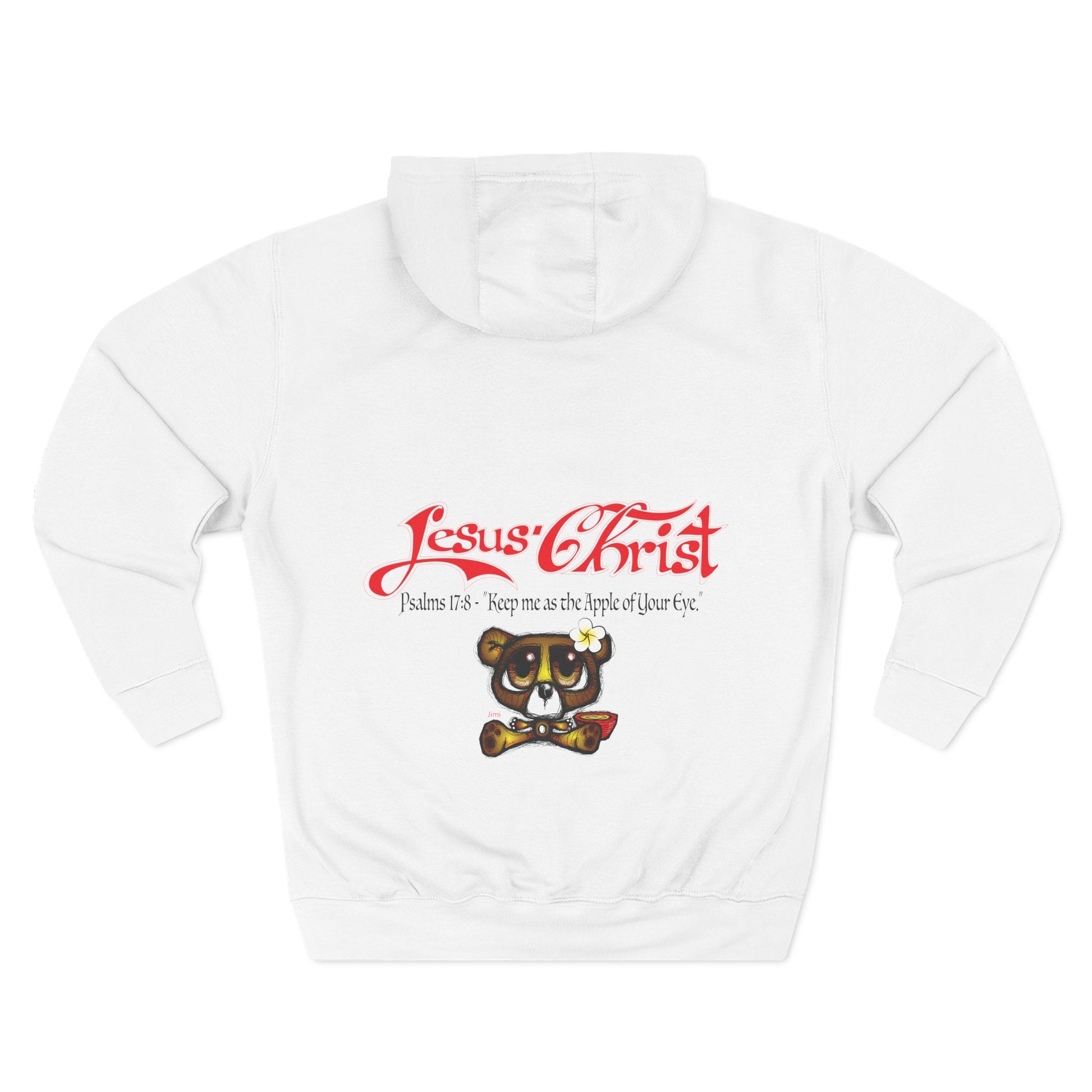 Christian Bear Hoodie – "Jesus Christ" Psalm 23 Inspirational Fleece Pullover