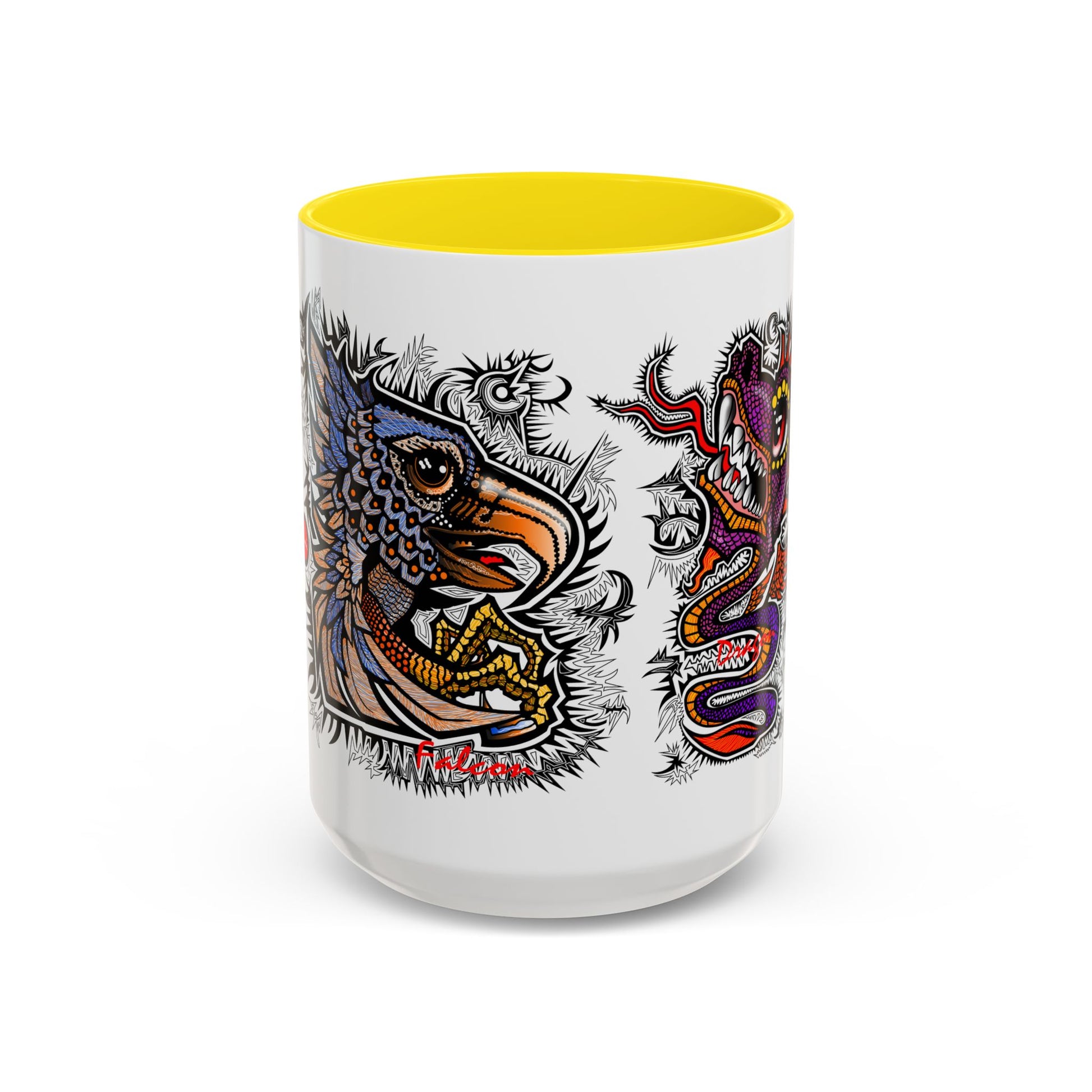 Vibrant Mythical Creatures Coffee Mug - Artistic Accent, Gift for Coffee Lovers, Colorful Design for Home Decor, Unique Present