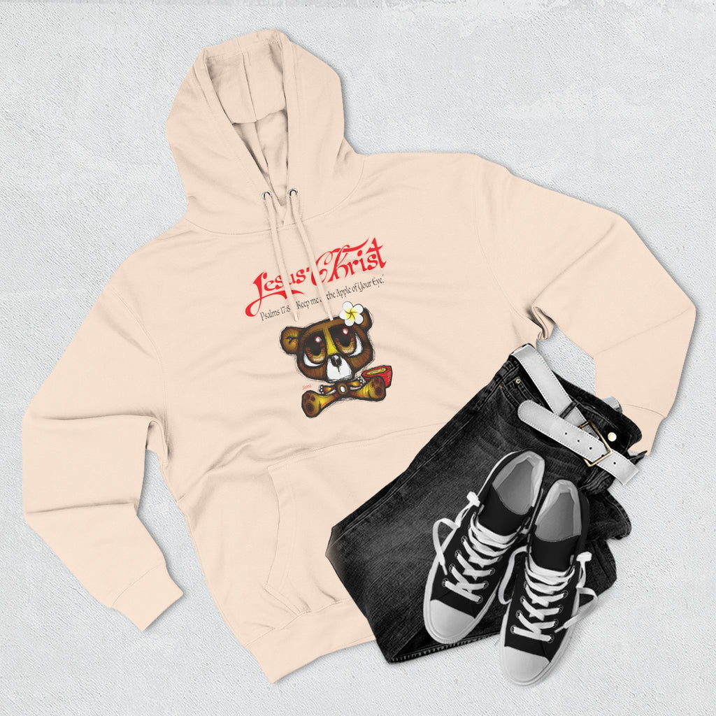 Christian Bear Hoodie – "Jesus Christ" Psalm 23 Inspirational Fleece Pullover
