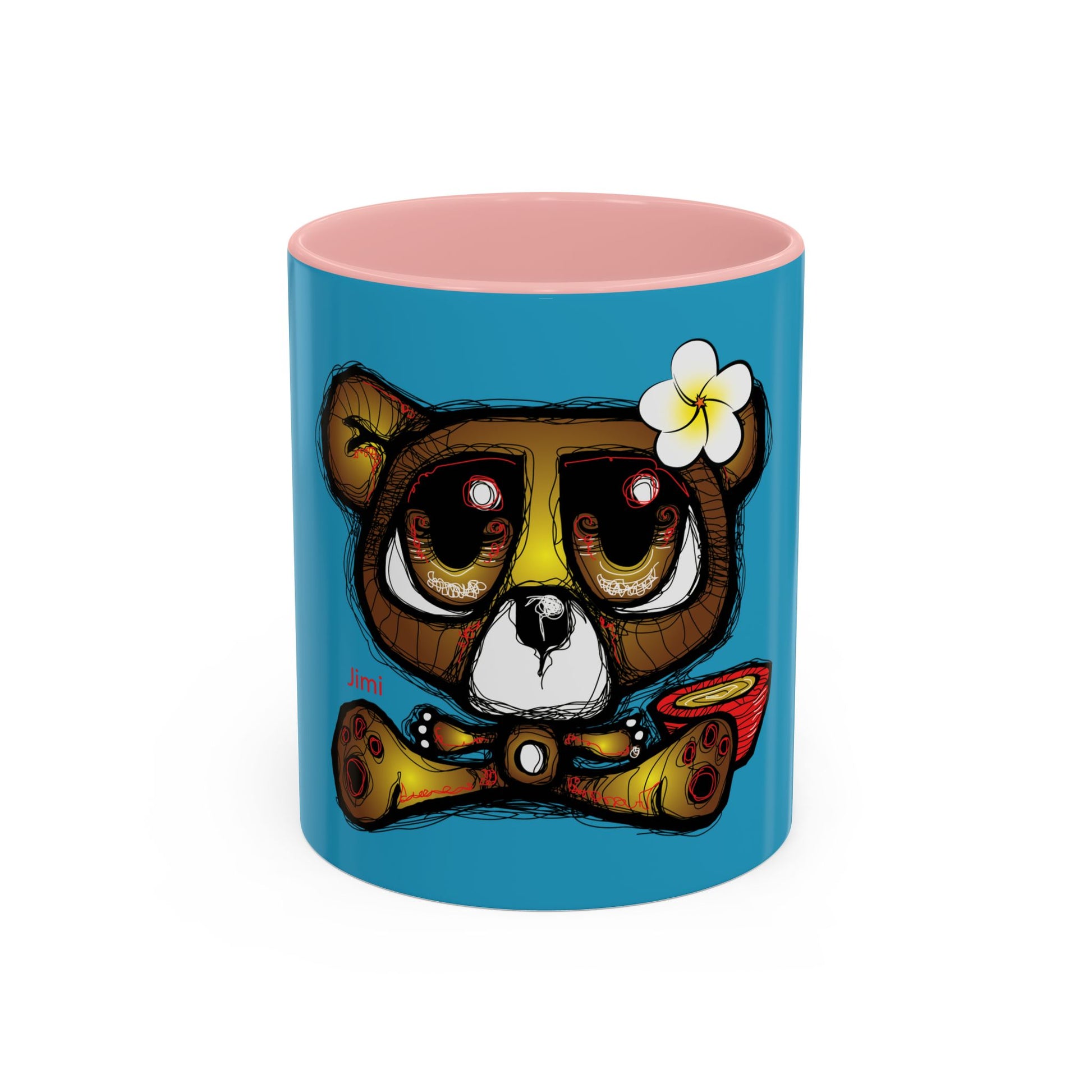Tropical Bear Coffee Mug, Cute Bear Mug, Relaxing Coffee Cup, Gifts for Animal Lovers, Fun Decor, Summer Vibes