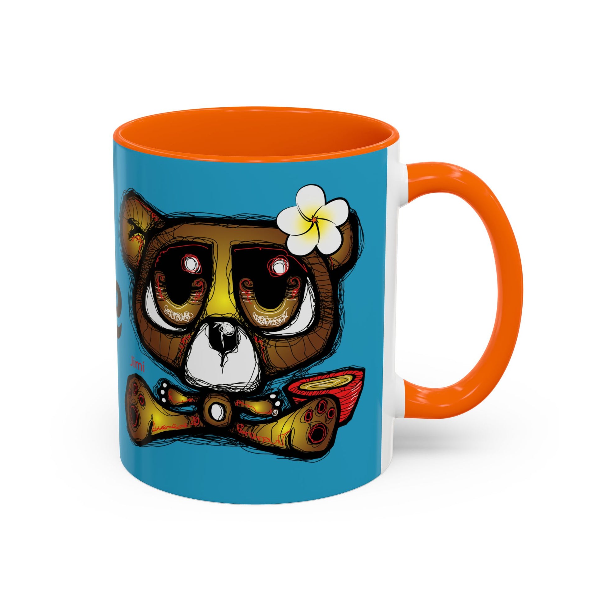 Tropical Bear Coffee Mug, Cute Bear Mug, Relaxing Coffee Cup, Gifts for Animal Lovers, Fun Decor, Summer Vibes