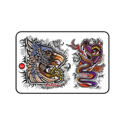 Colorful Fantasy Desk Mat: Vibrant Art for Home Office, Gamer Mousepad, Unique Gift, Stylish Desk Decor, Dragon & Griffin Design