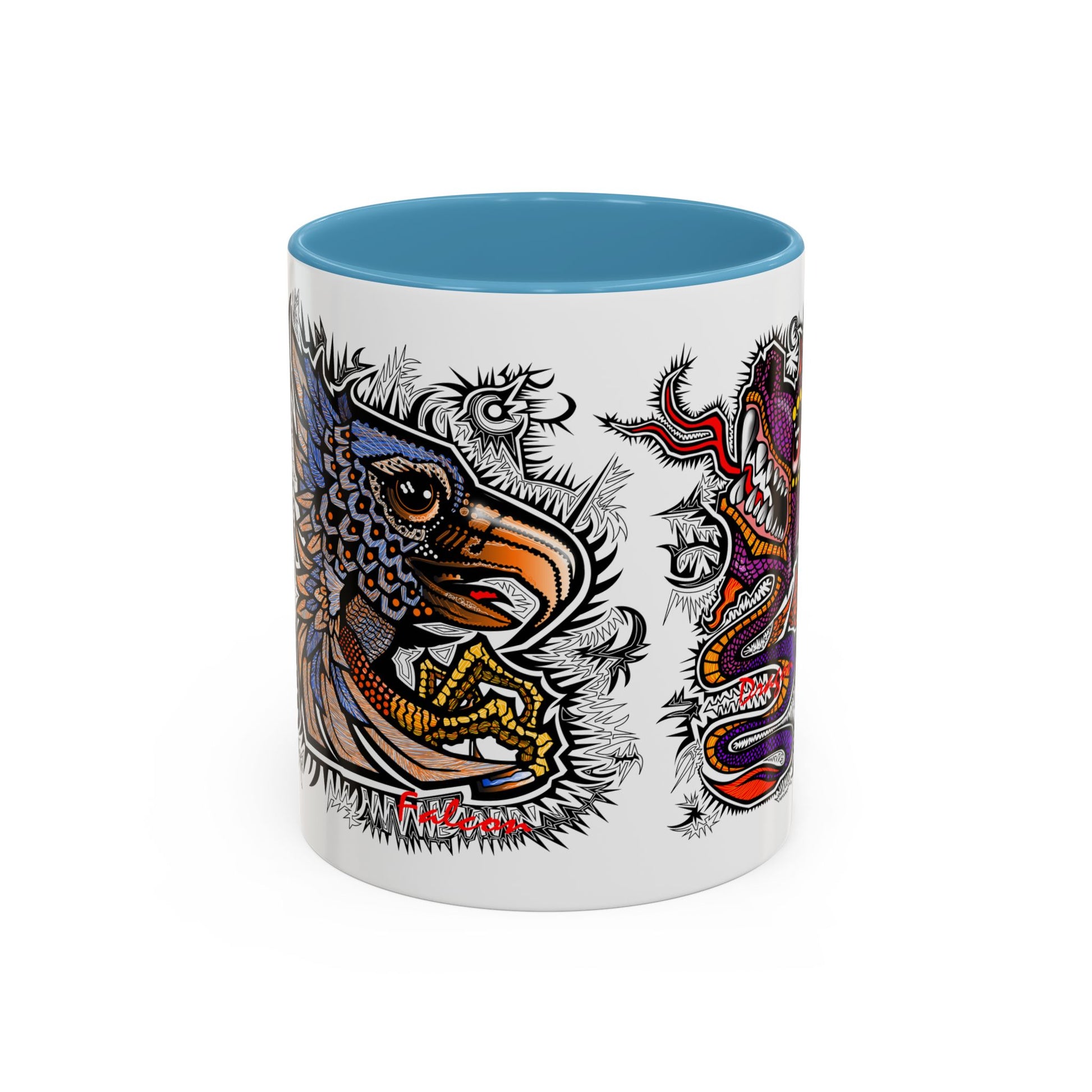 Vibrant Mythical Creatures Coffee Mug - Artistic Accent, Gift for Coffee Lovers, Colorful Design for Home Decor, Unique Present
