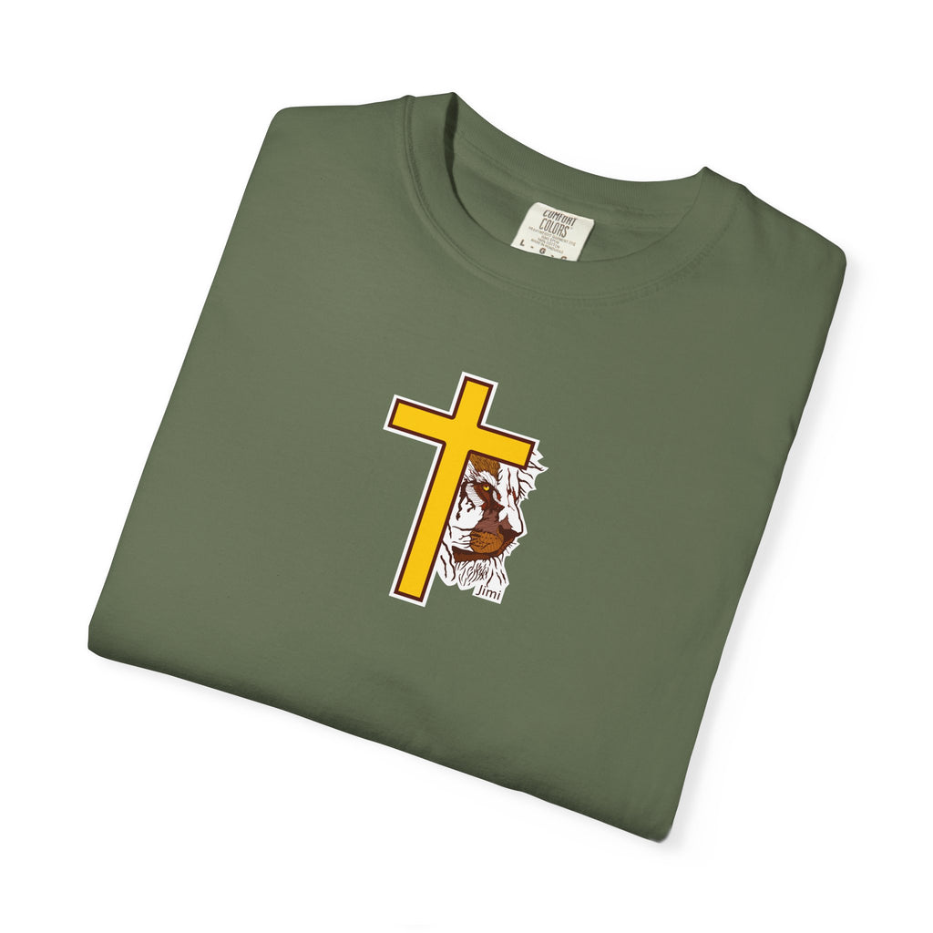 Lion Crown with Cross T-shirt | Religious Faith Graphic Tee