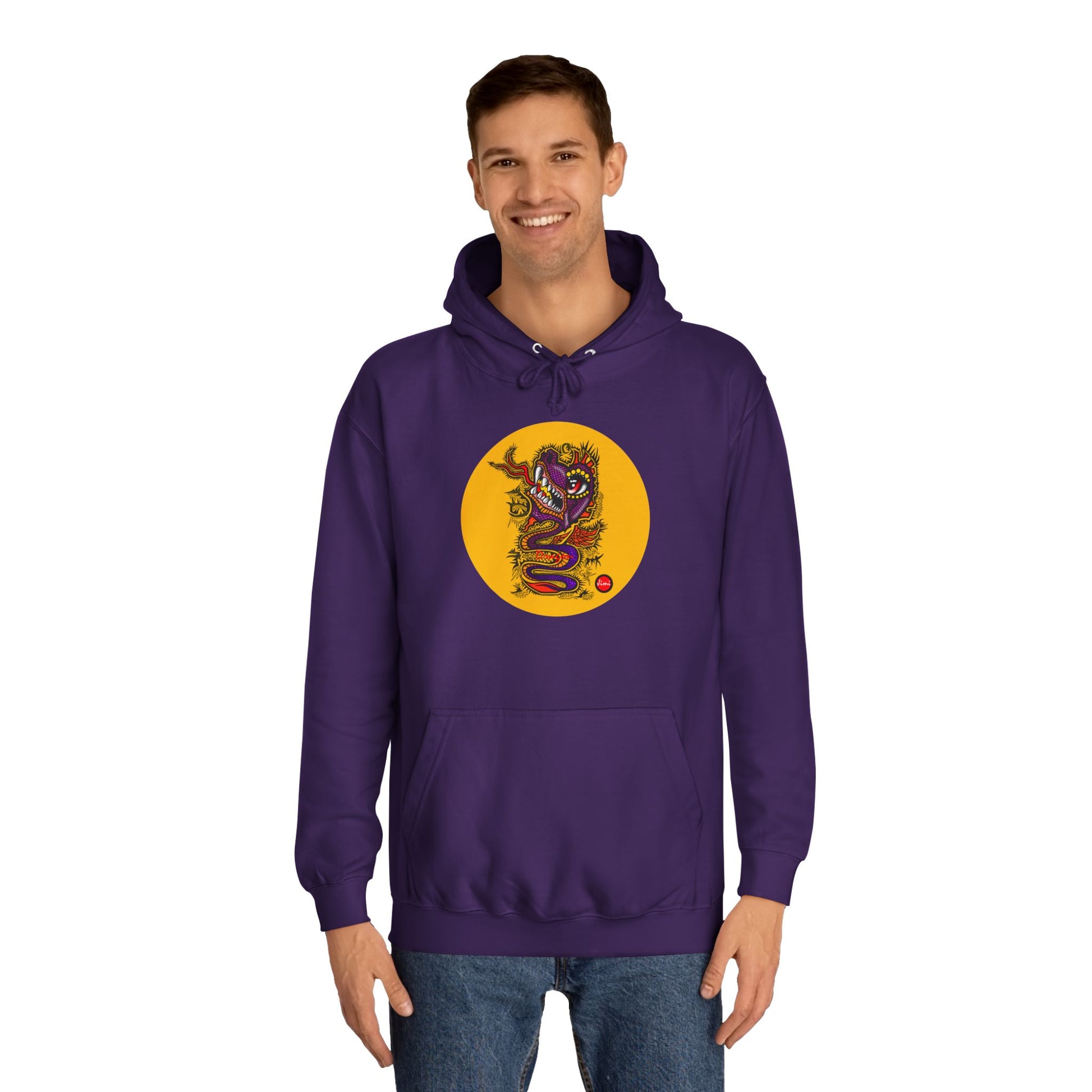 Vibrant Graphic College Hoodie, Unisex Sweatshirt, Casual College Apparel, Perfect for Students and Alumni, Comfortable Everyday Wear
