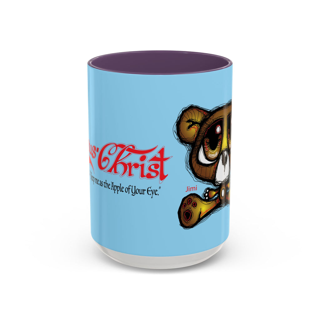 Coffee Mug — Cute Teddy Bear with Ukulele & 'Christ' Script Accent (11/15oz)