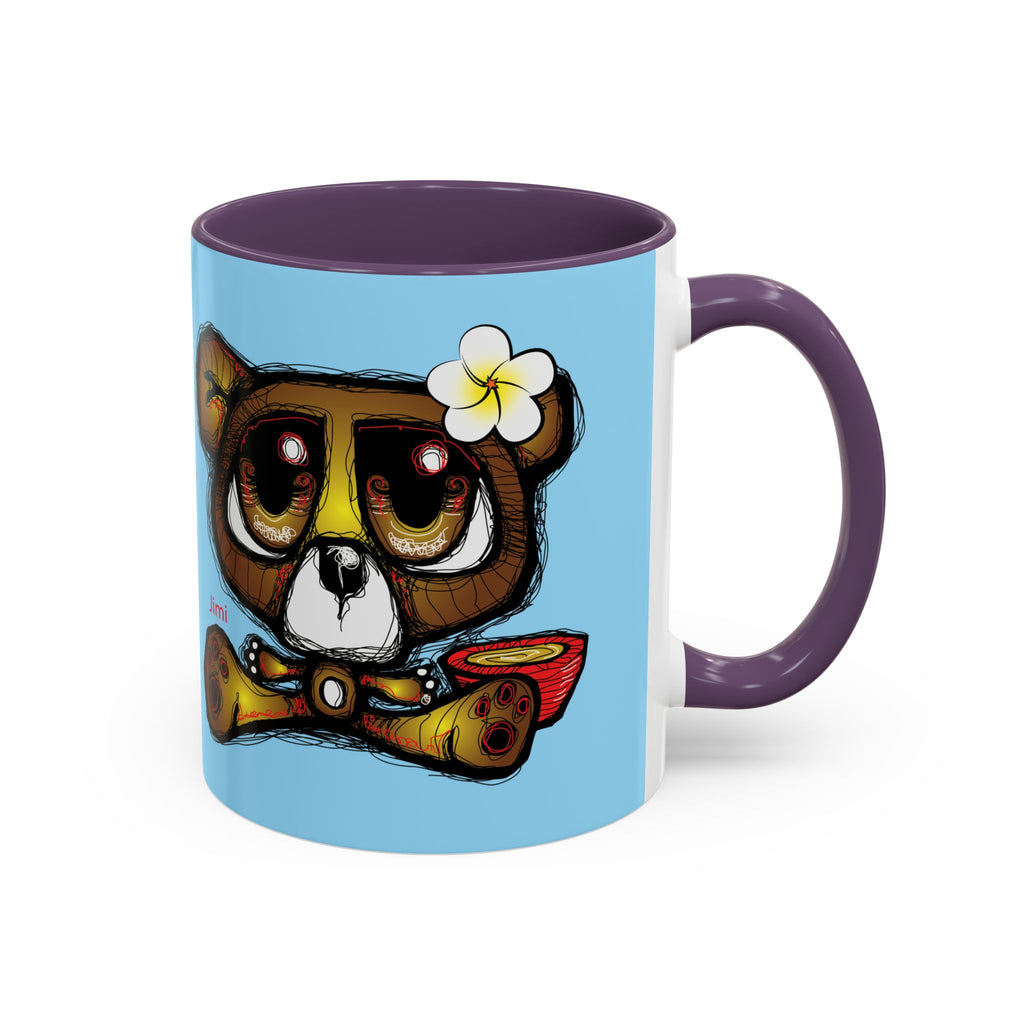Coffee Mug — Cute Teddy Bear with Ukulele & 'Christ' Script Accent (11/15oz)