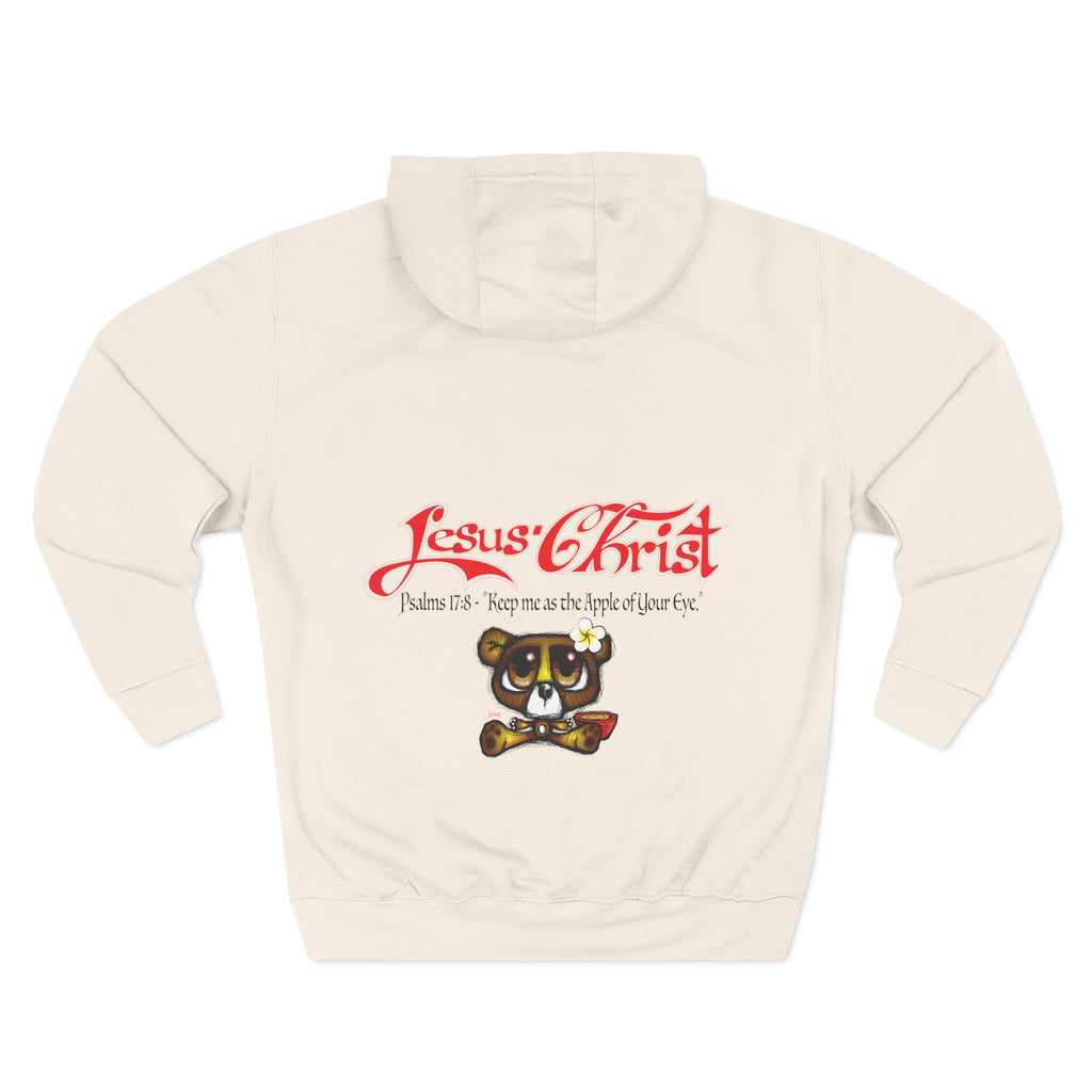Christian Bear Hoodie – "Jesus Christ" Psalm 23 Inspirational Fleece Pullover