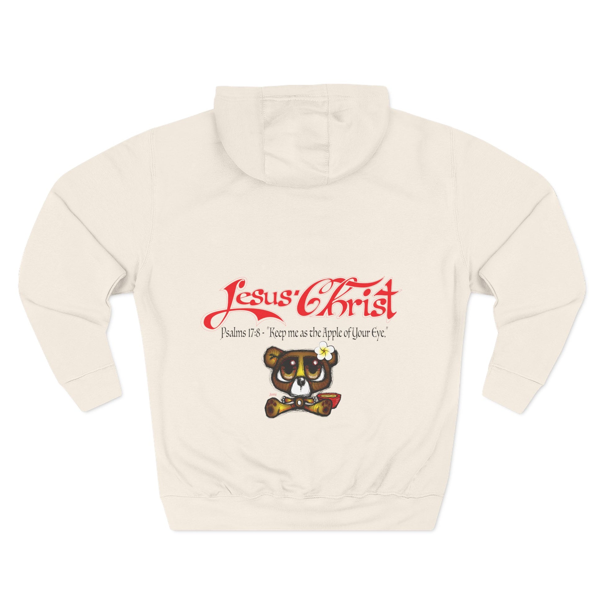 Christian Bear Hoodie – "Jesus Christ" Psalm 23 Inspirational Fleece Pullover