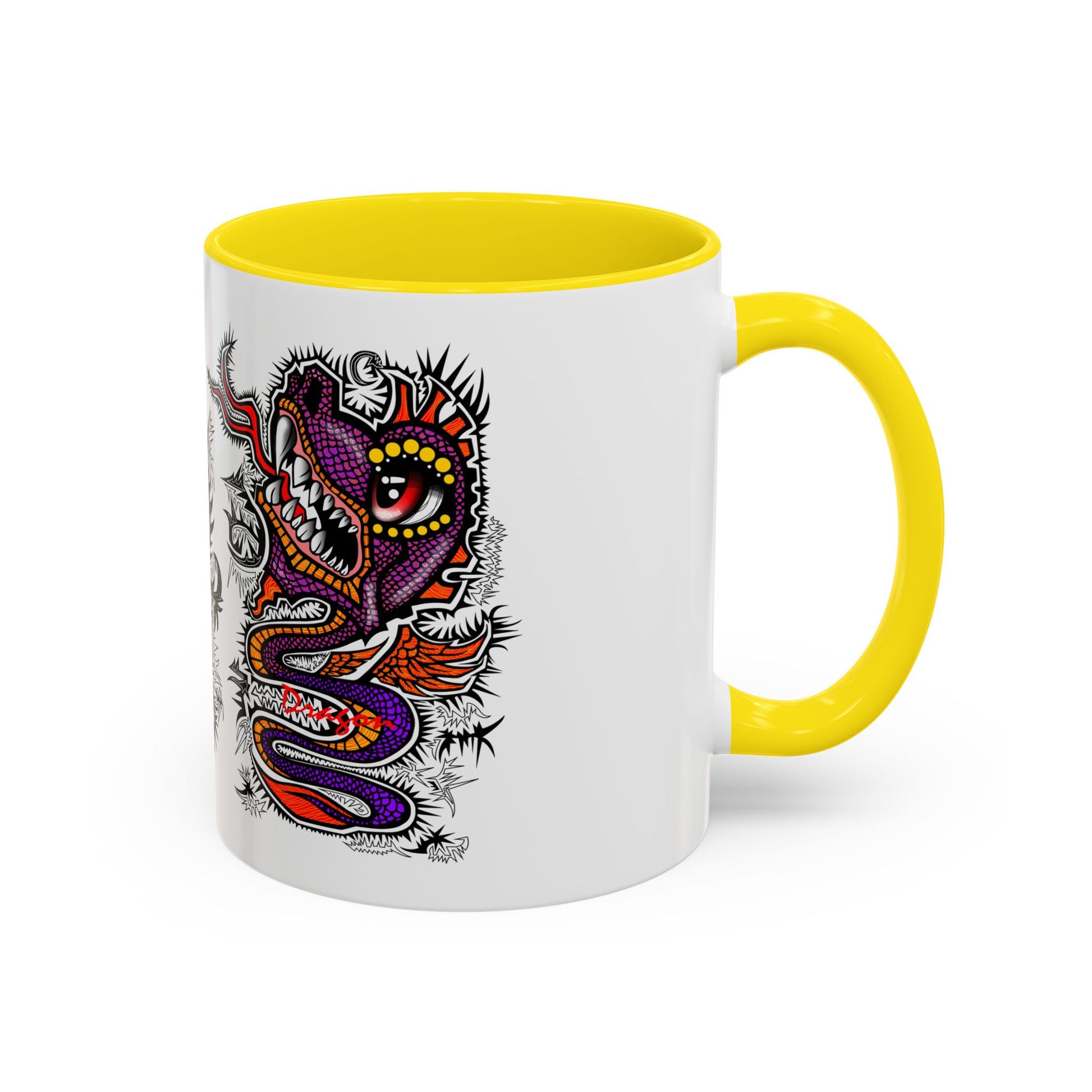 Vibrant Mythical Creatures Coffee Mug - Artistic Accent, Gift for Coffee Lovers, Colorful Design for Home Decor, Unique Present
