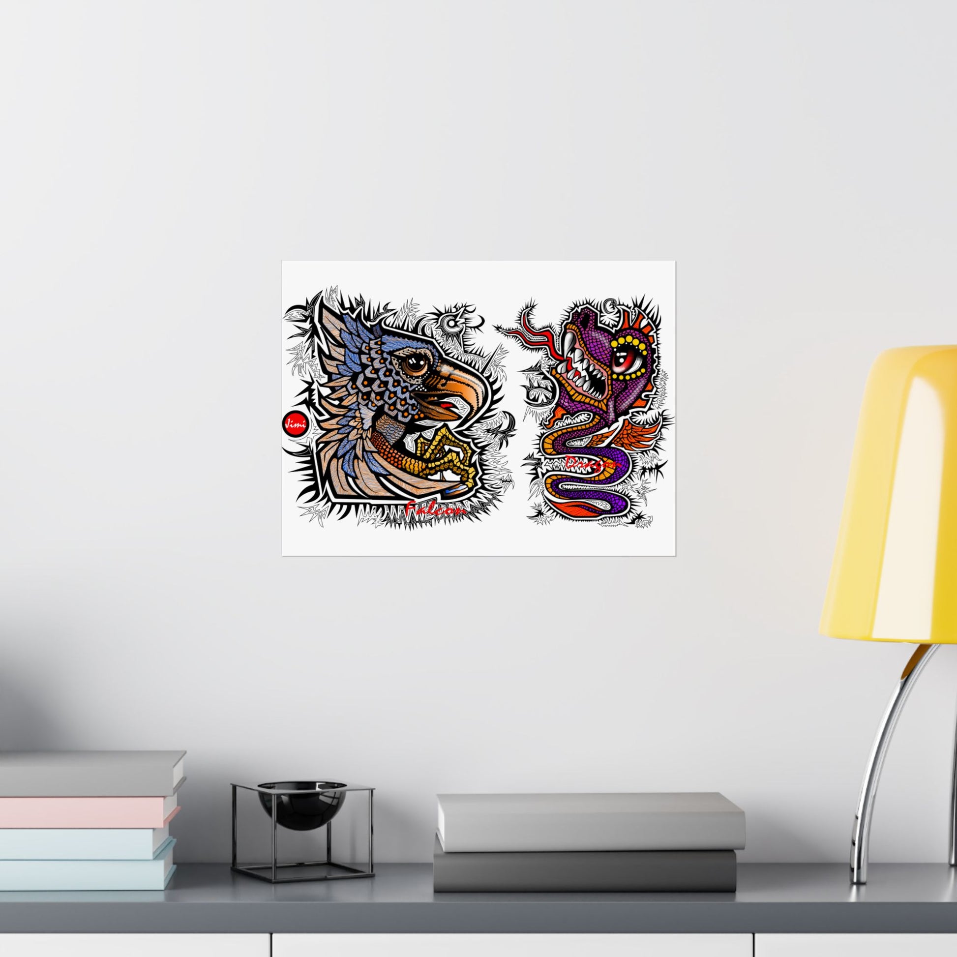 Vibrant Matte Horizontal Wall Posters, Bohemian Art, Tribal Decor, Gift for Art Lovers, Unique Home Decor