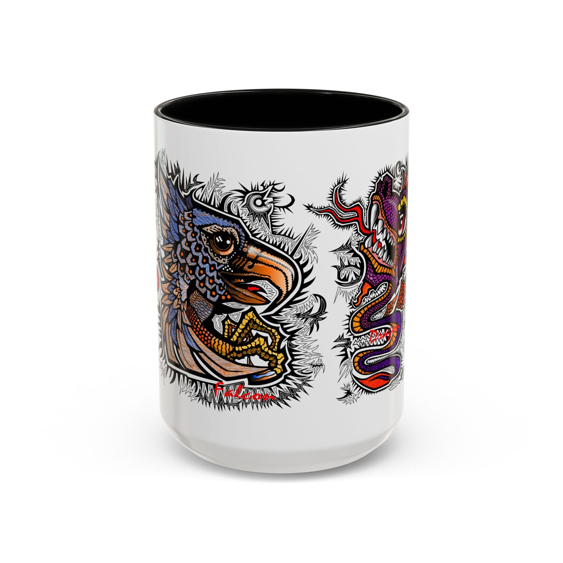 Vibrant Mythical Creatures Coffee Mug - Artistic Accent, Gift for Coffee Lovers, Colorful Design for Home Decor, Unique Present