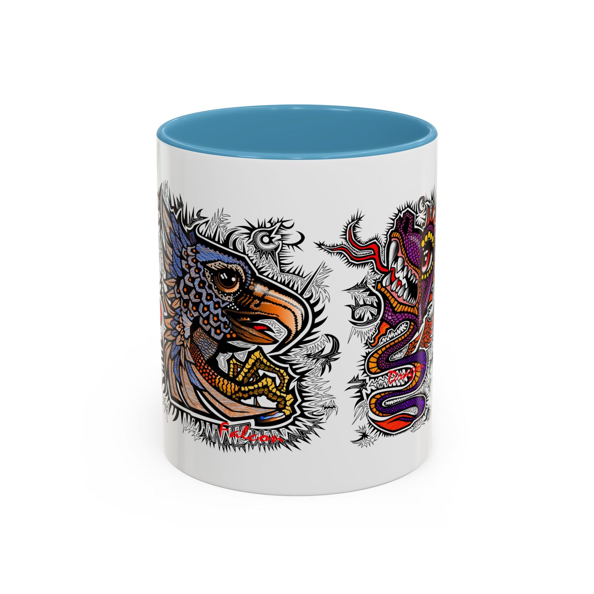 Vibrant Mythical Creatures Coffee Mug - Artistic Accent, Gift for Coffee Lovers, Colorful Design for Home Decor, Unique Present