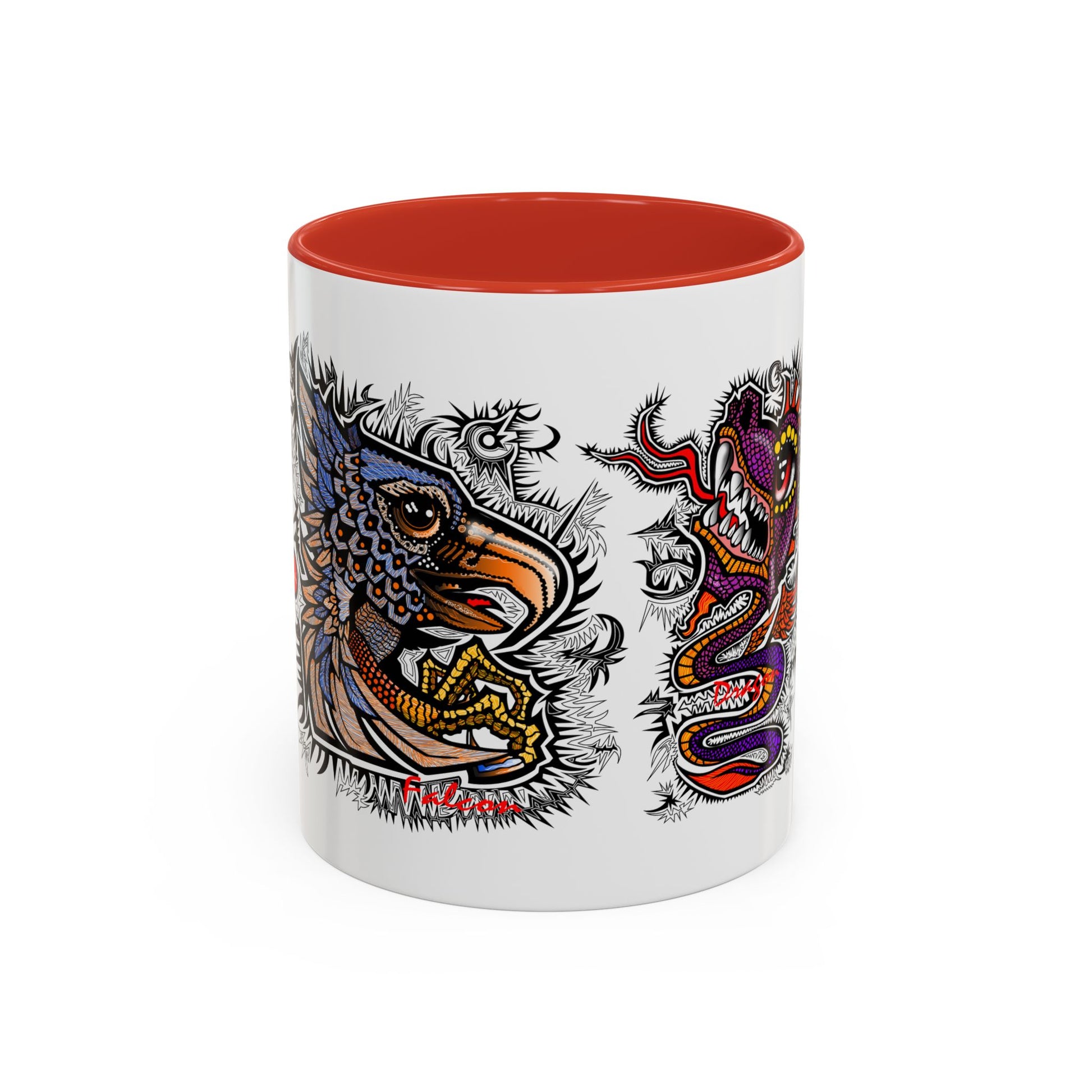 Vibrant Mythical Creatures Coffee Mug - Artistic Accent, Gift for Coffee Lovers, Colorful Design for Home Decor, Unique Present