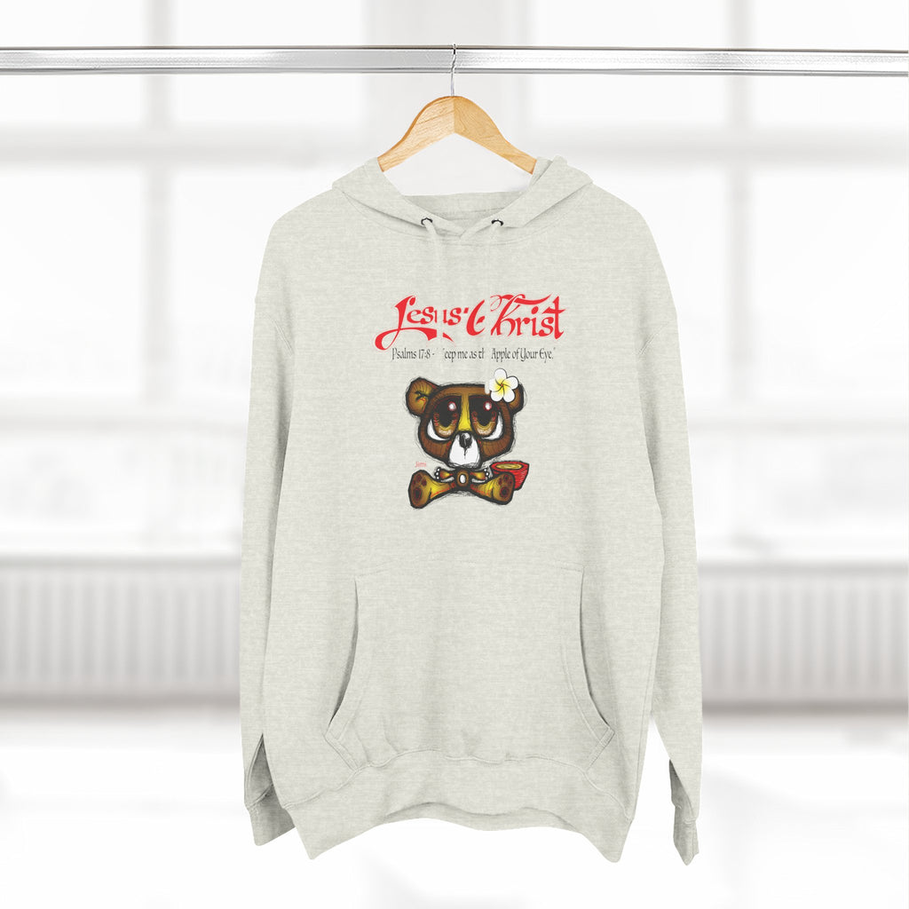 Christian Bear Hoodie – "Jesus Christ" Psalm 23 Inspirational Fleece Pullover
