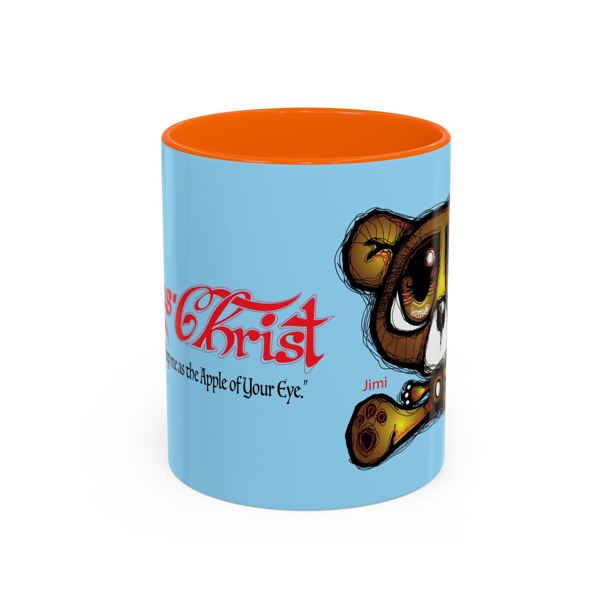 Coffee Mug — Cute Teddy Bear with Ukulele & 'Christ' Script Accent (11/15oz)
