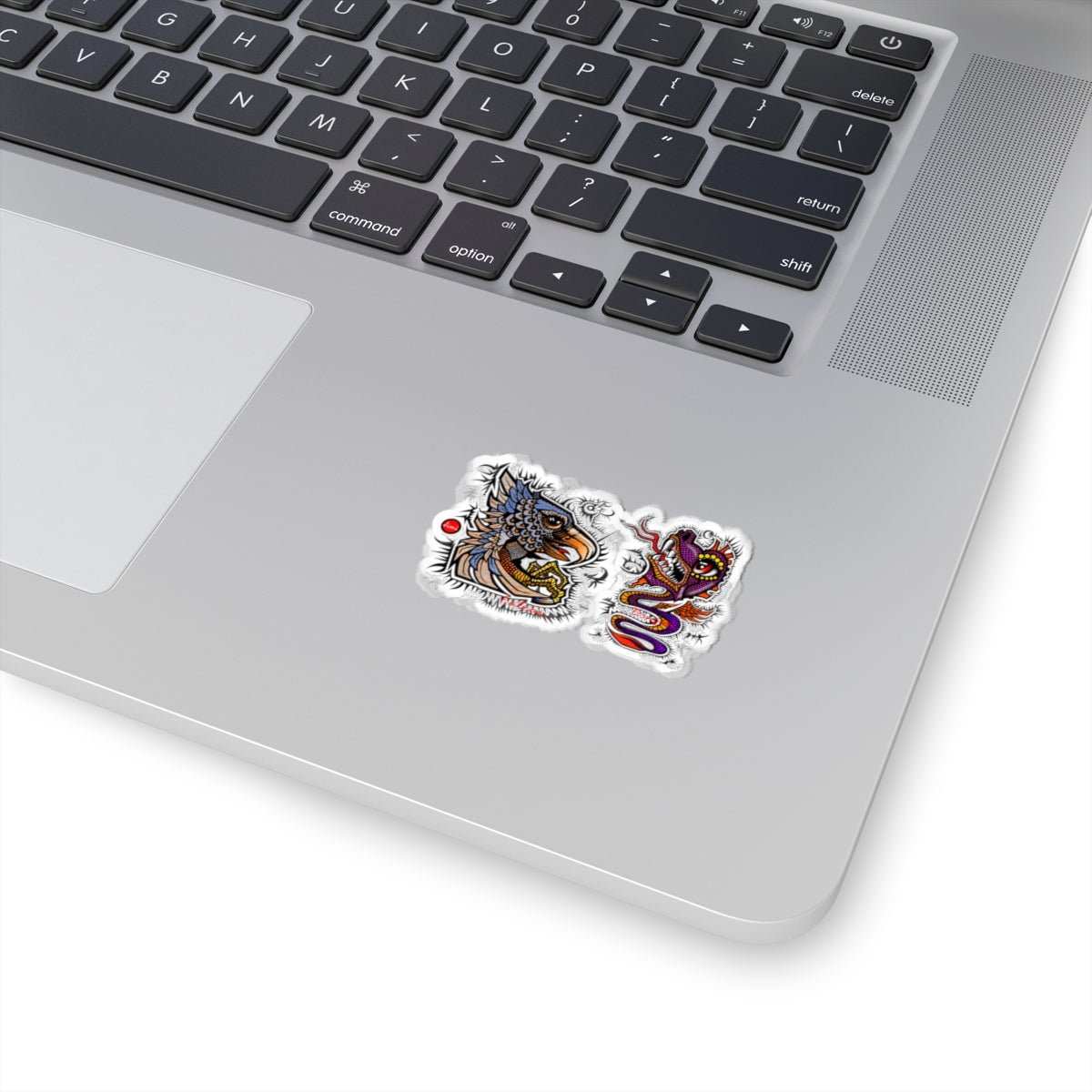 Colorful Fantasy Kiss-Cut Stickers, Dragon & Griffin, Laptop Decor, Unique Gift, Art Stickers, Fantasy Art Decor