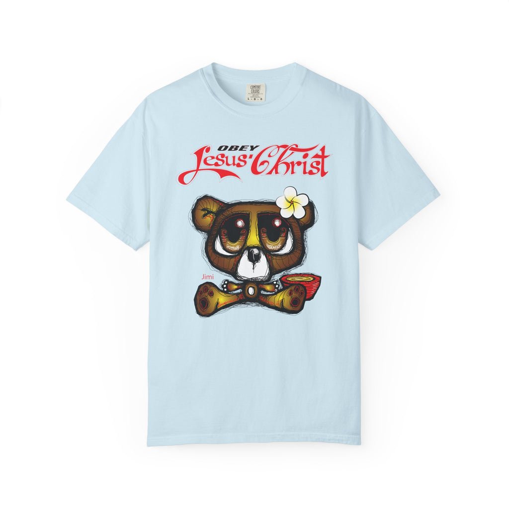 Jesus Christ Bear Graphic T-Shirt — "Obey Jesus Christ" Religious Tee