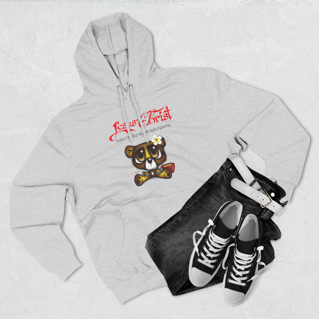 Christian Bear Hoodie – "Jesus Christ" Psalm 23 Inspirational Fleece Pullover