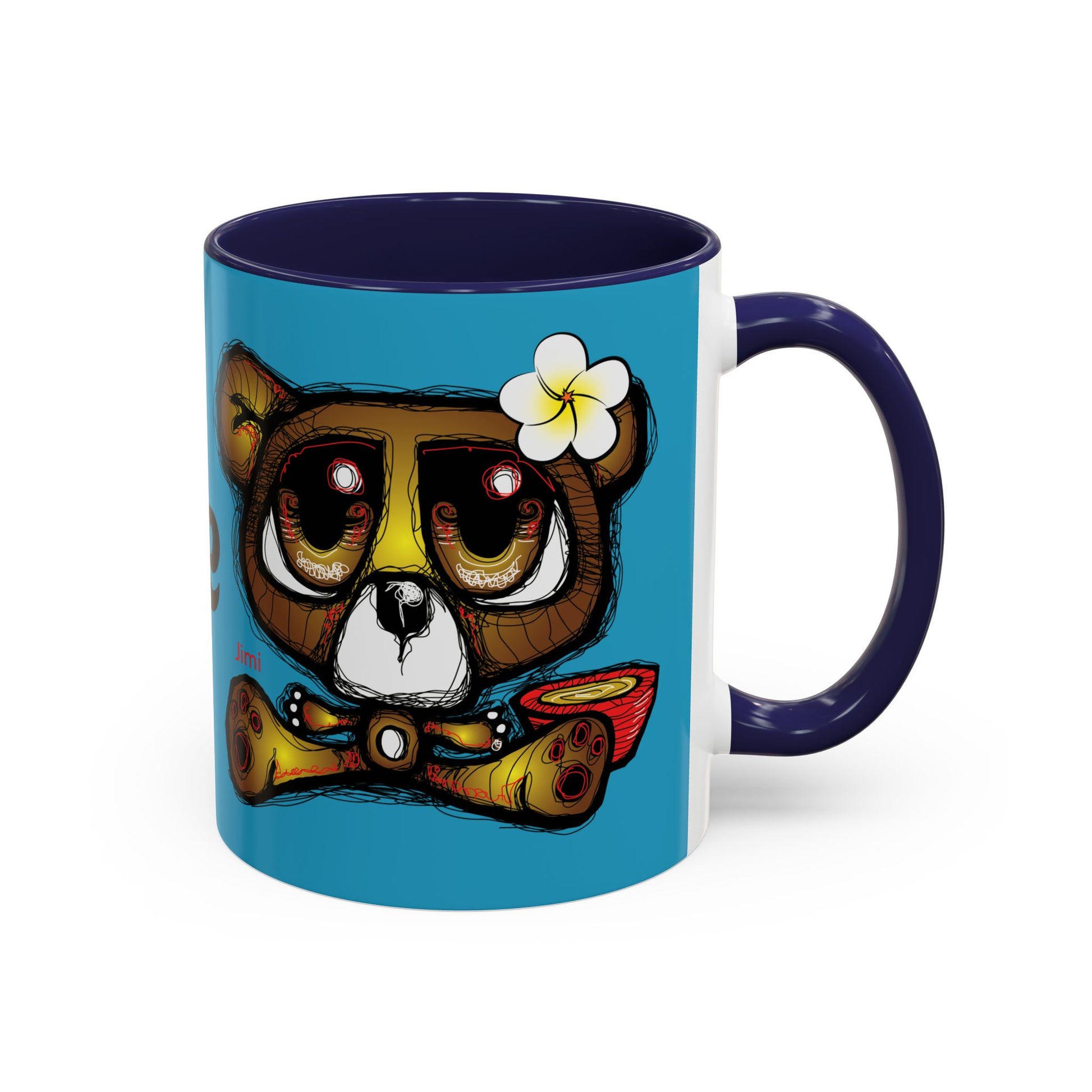 Tropical Bear Coffee Mug, Cute Bear Mug, Relaxing Coffee Cup, Gifts for Animal Lovers, Fun Decor, Summer Vibes