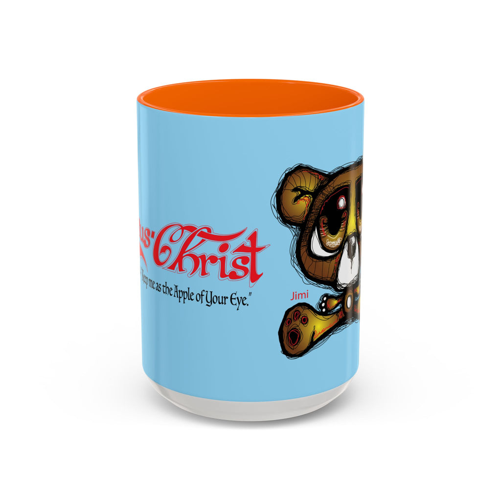 Coffee Mug — Cute Teddy Bear with Ukulele & 'Christ' Script Accent (11/15oz)