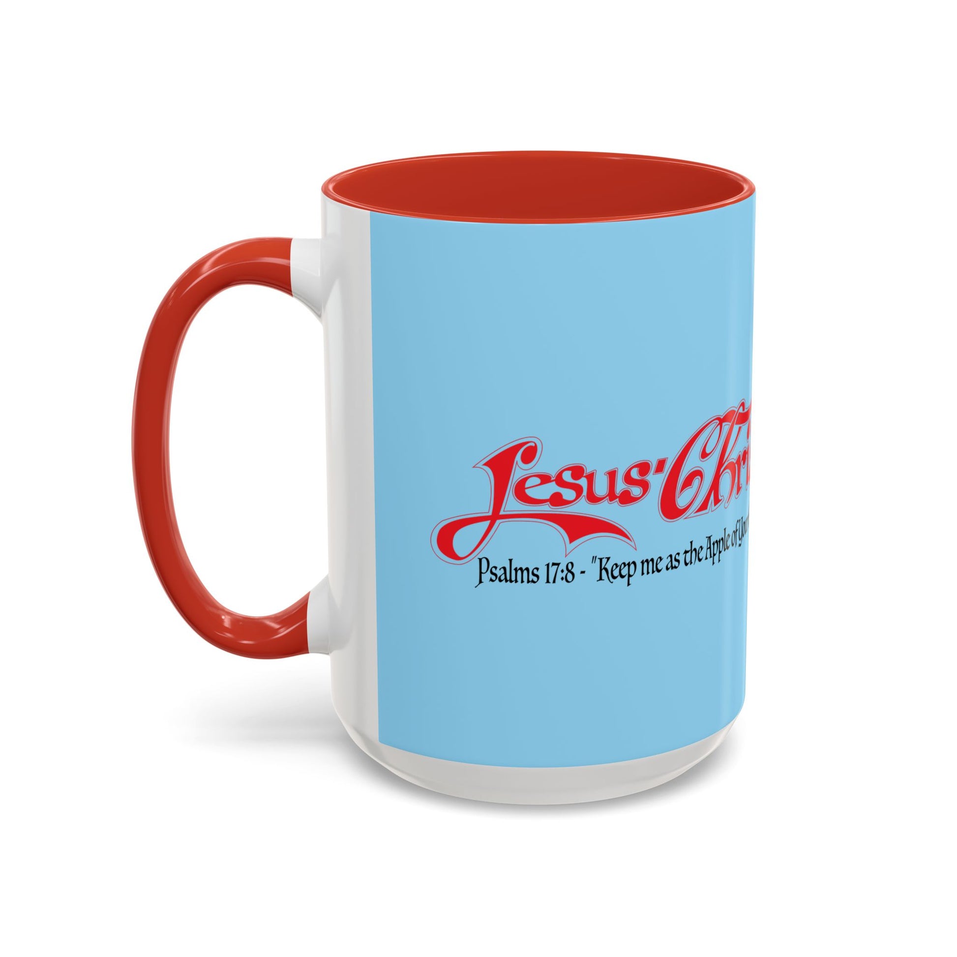 Coffee Mug — Cute Teddy Bear with Ukulele & 'Christ' Script Accent (11/15oz)