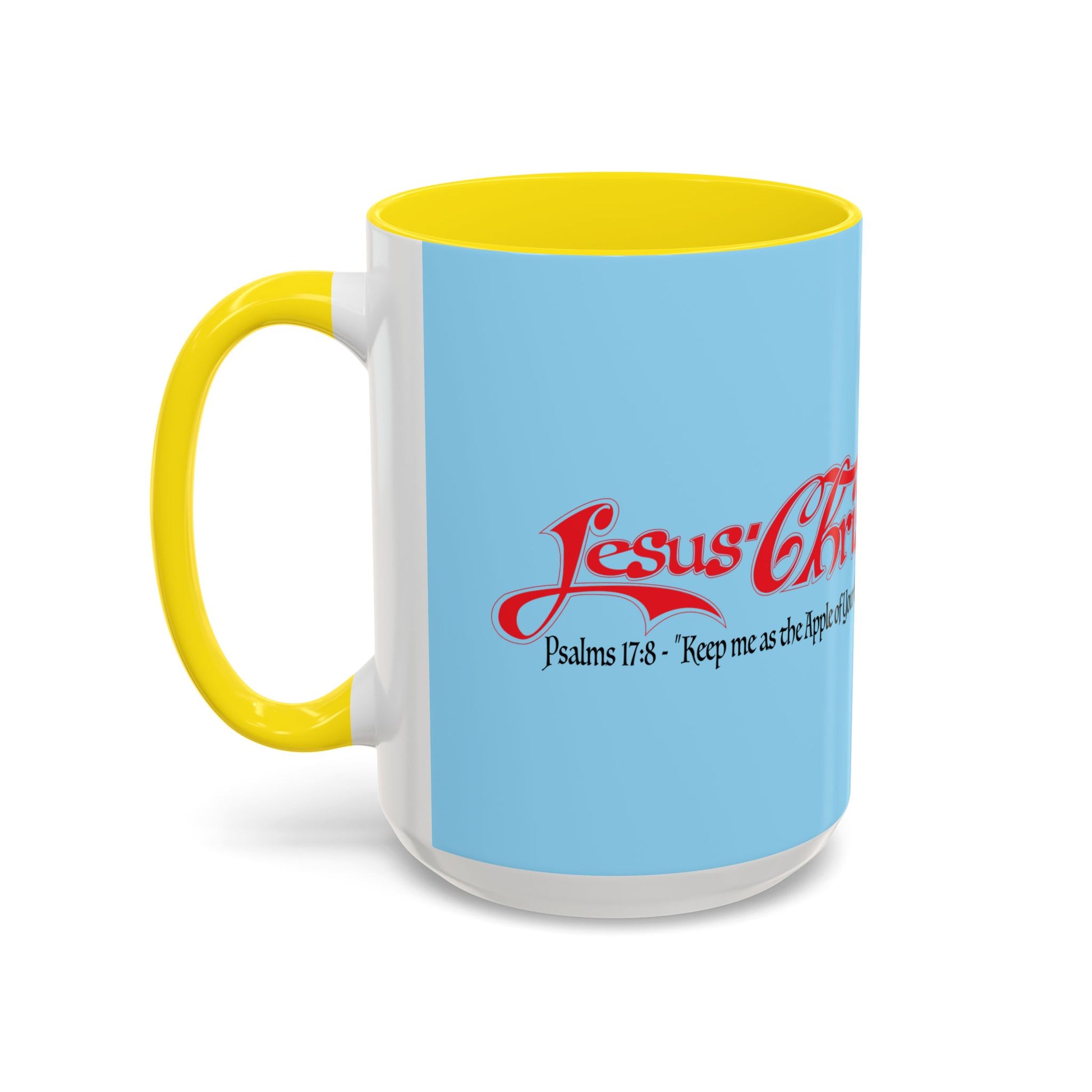 Coffee Mug — Cute Teddy Bear with Ukulele & 'Christ' Script Accent (11/15oz)