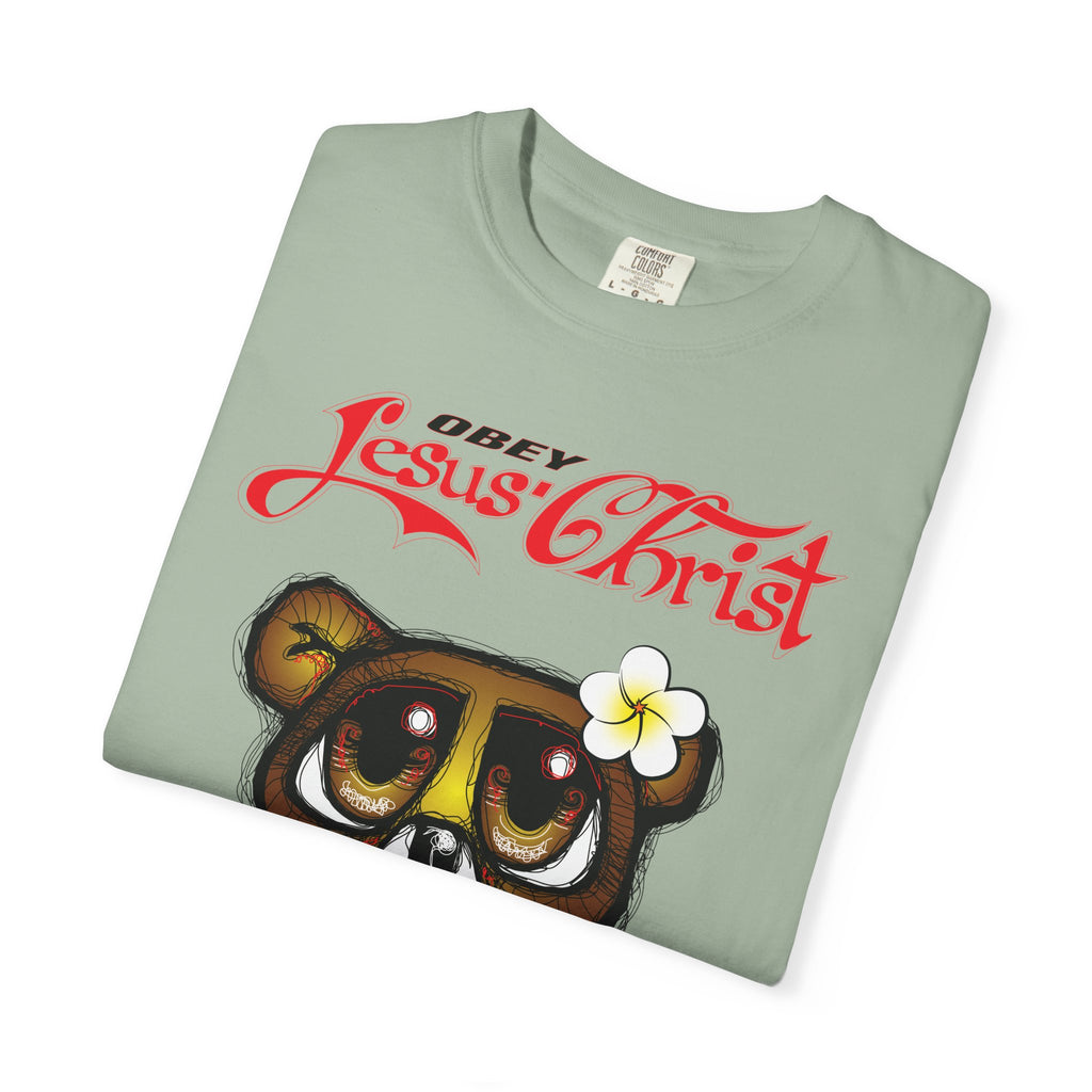 Jesus Christ Bear Graphic T-Shirt — "Obey Jesus Christ" Religious Tee