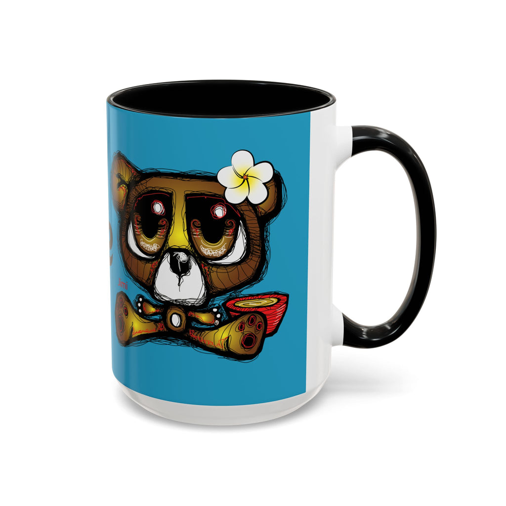 Tropical Bear Coffee Mug, Cute Bear Mug, Relaxing Coffee Cup, Gifts for Animal Lovers, Fun Decor, Summer Vibes