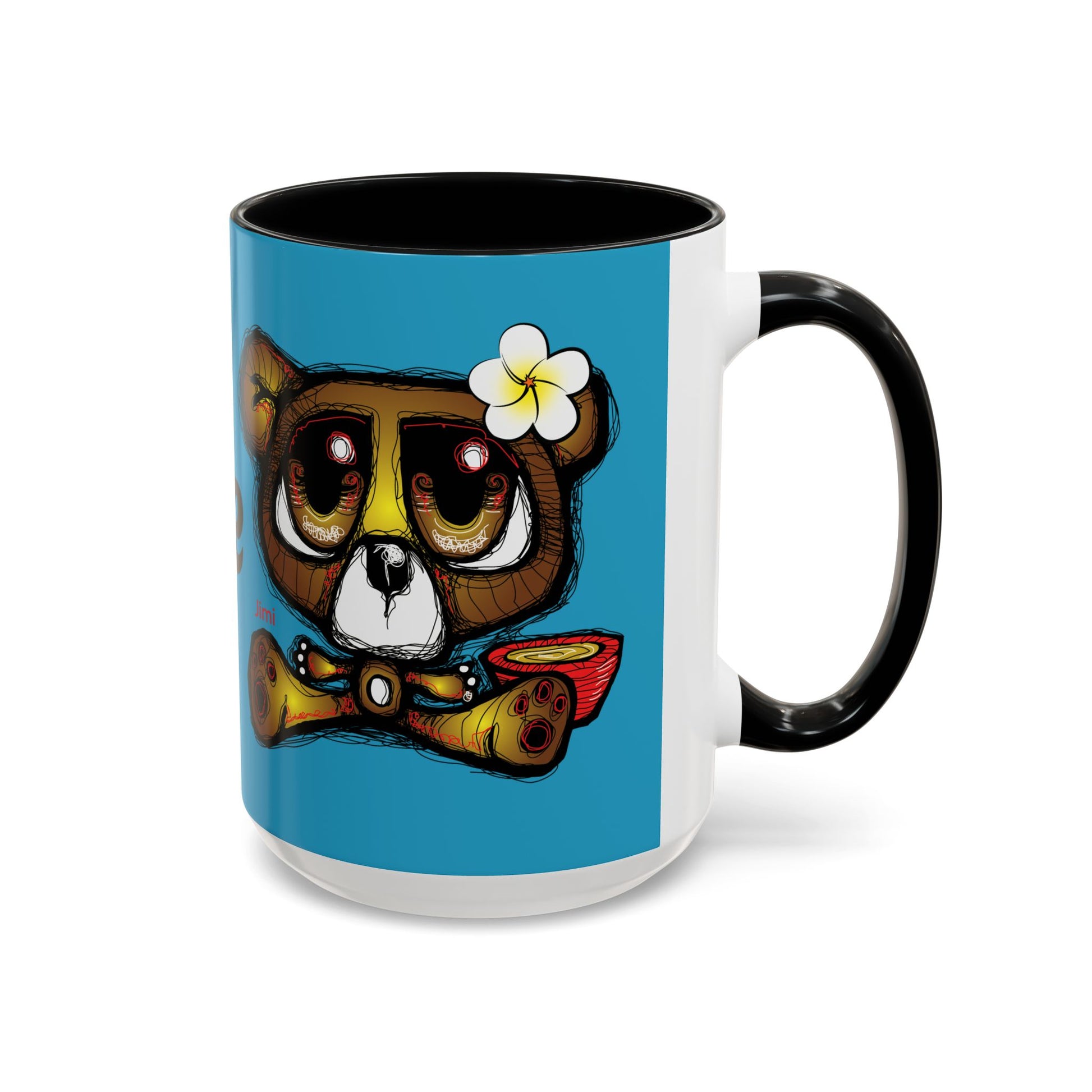 Tropical Bear Coffee Mug, Cute Bear Mug, Relaxing Coffee Cup, Gifts for Animal Lovers, Fun Decor, Summer Vibes
