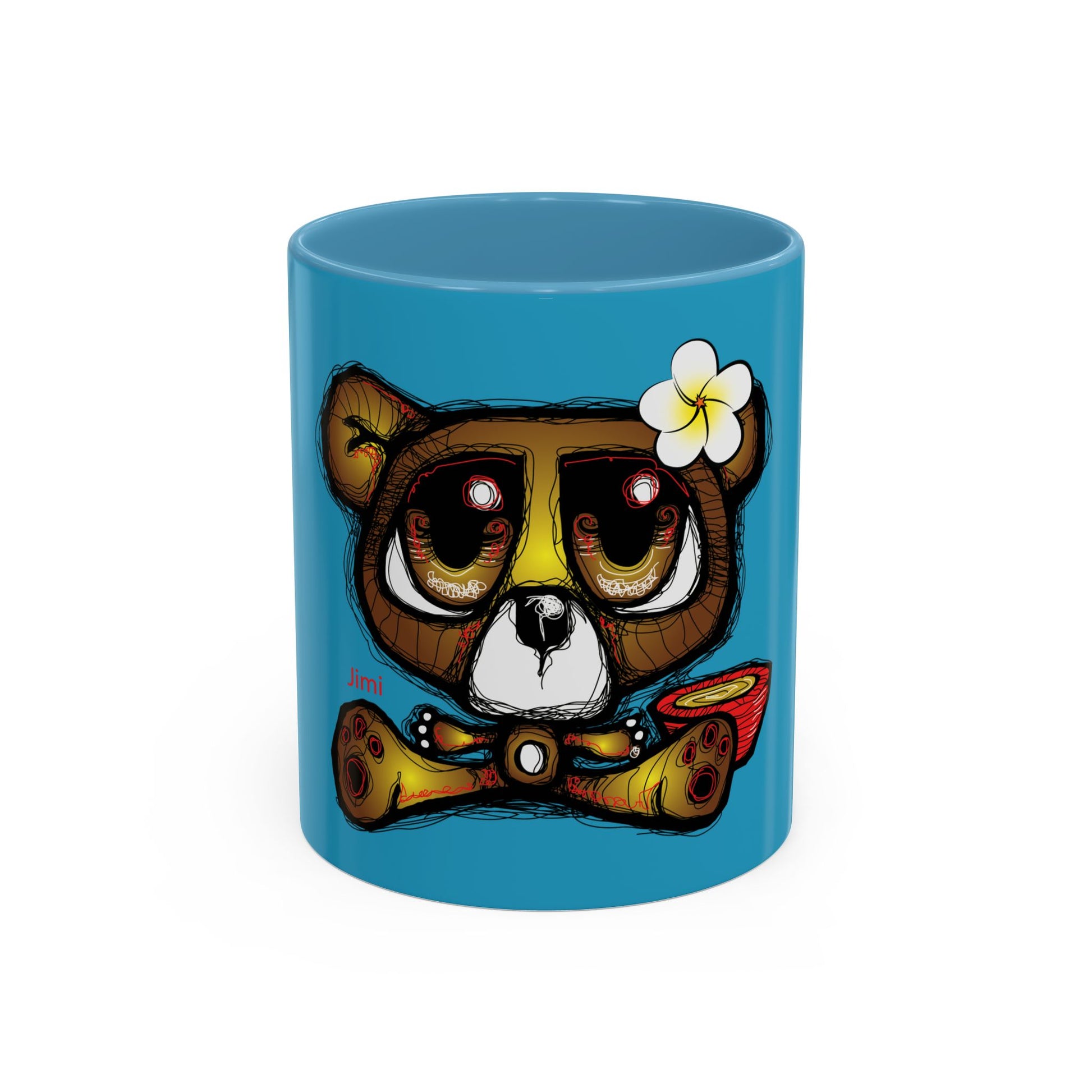 Tropical Bear Coffee Mug, Cute Bear Mug, Relaxing Coffee Cup, Gifts for Animal Lovers, Fun Decor, Summer Vibes
