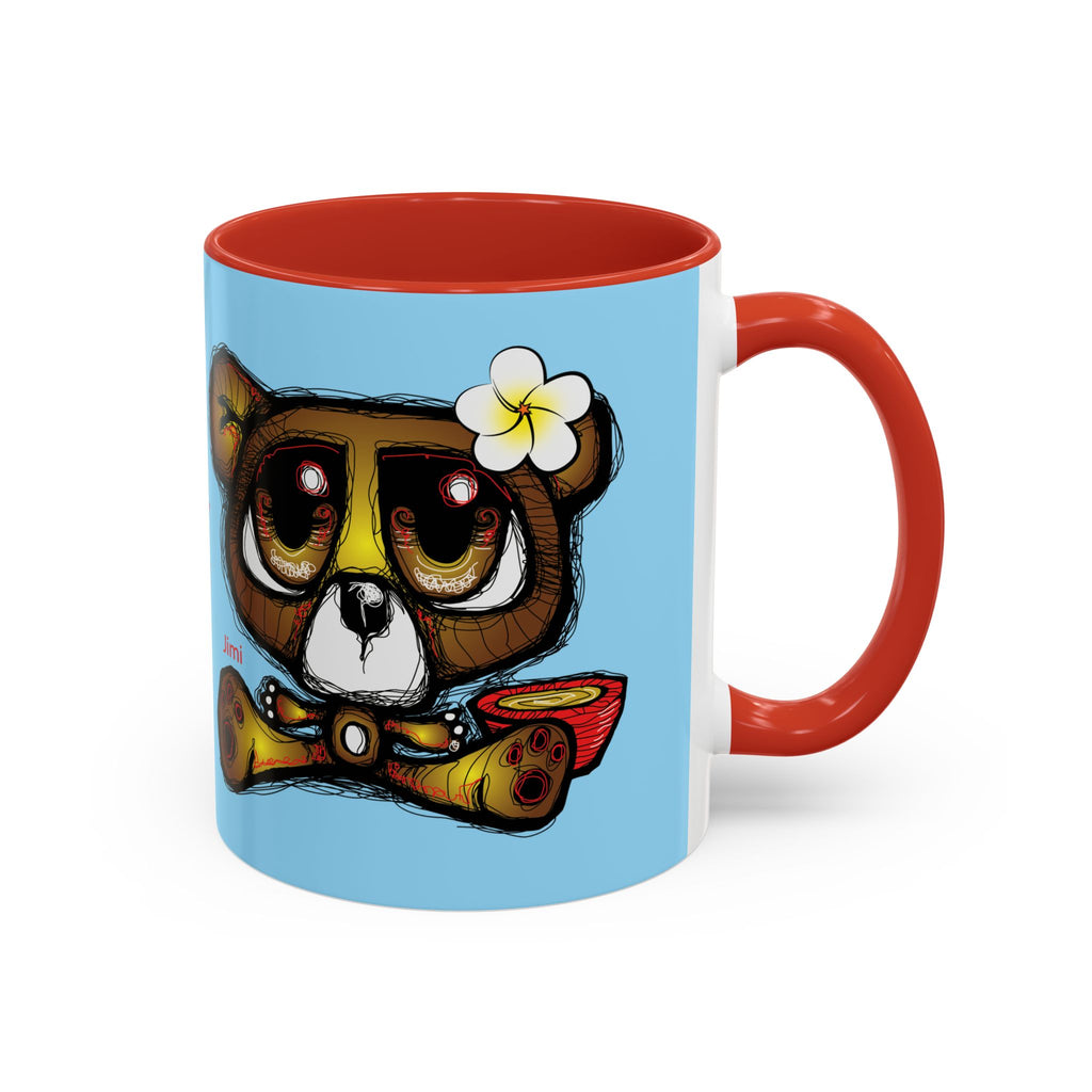Coffee Mug — Cute Teddy Bear with Ukulele & 'Christ' Script Accent (11/15oz)