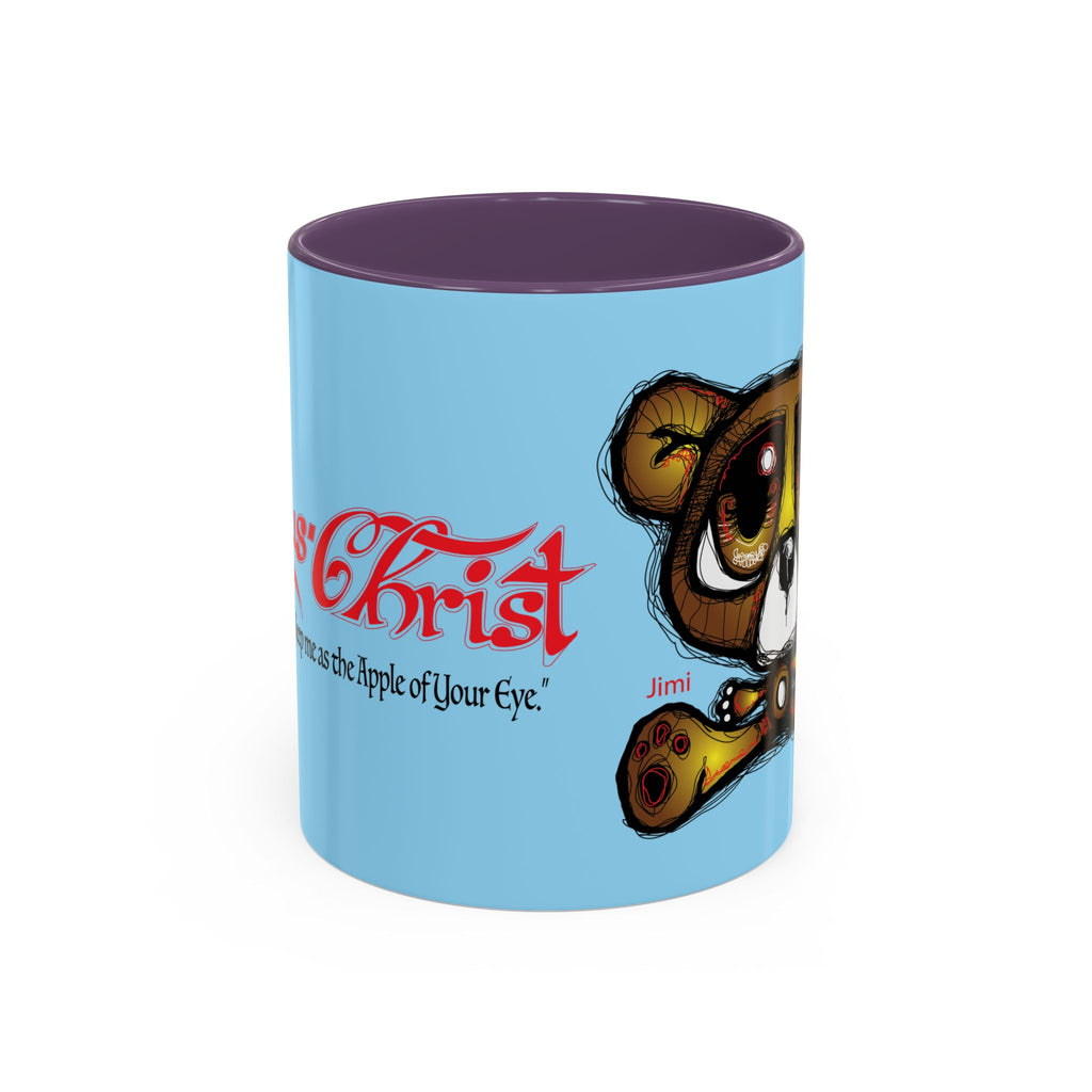 Coffee Mug — Cute Teddy Bear with Ukulele & 'Christ' Script Accent (11/15oz)