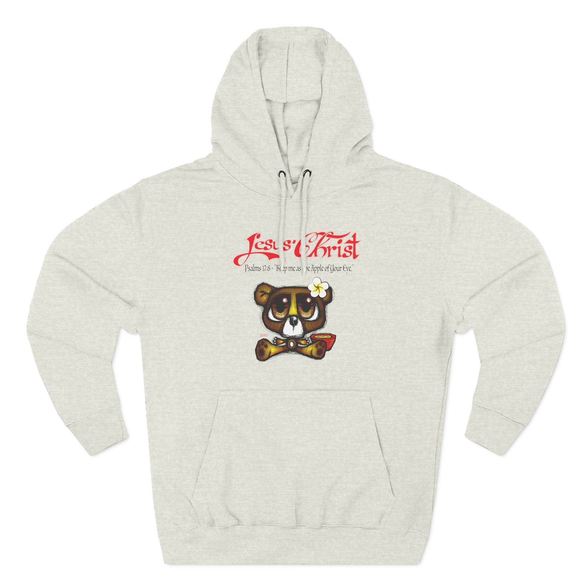 Christian Bear Hoodie – "Jesus Christ" Psalm 23 Inspirational Fleece Pullover