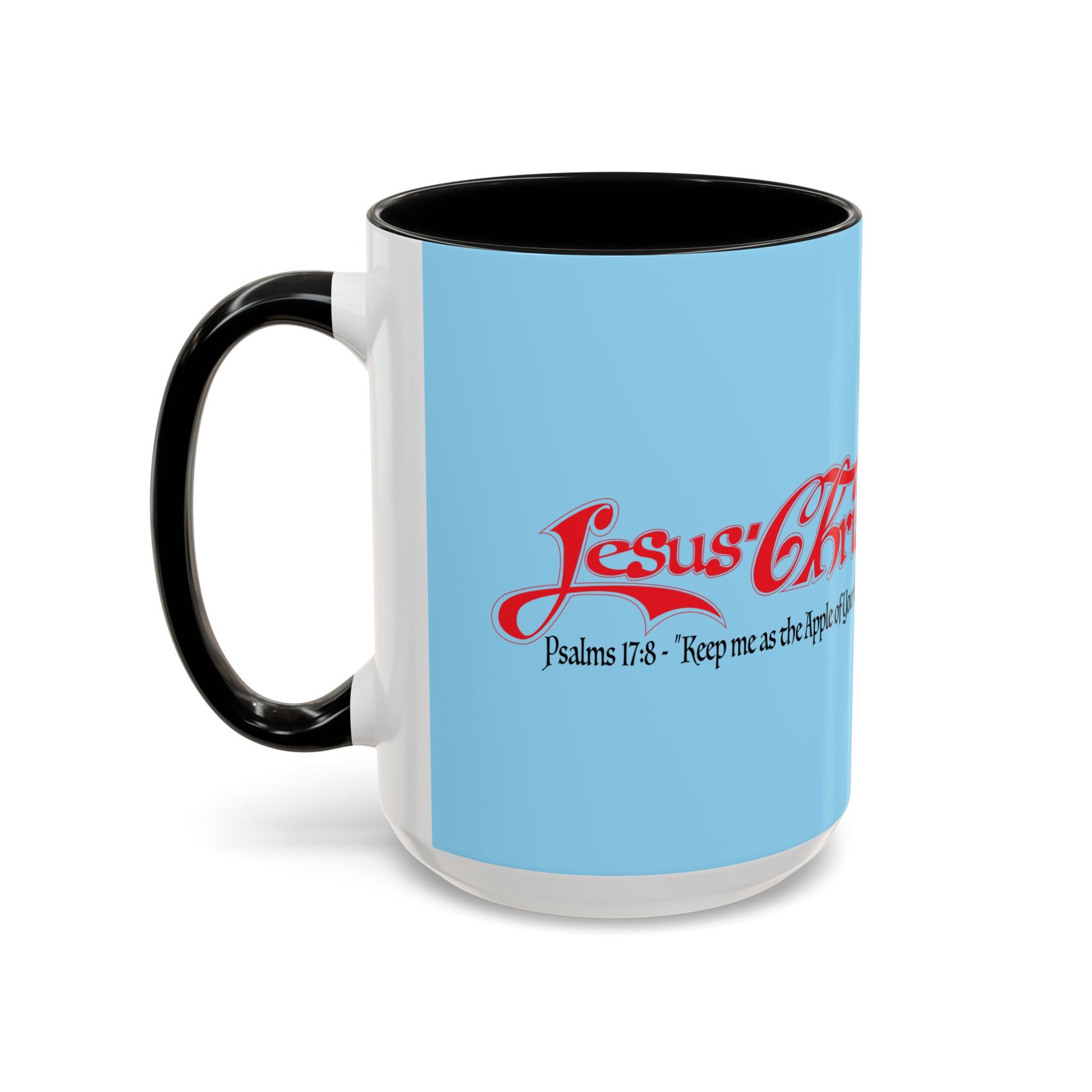 Coffee Mug — Cute Teddy Bear with Ukulele & 'Christ' Script Accent (11/15oz)