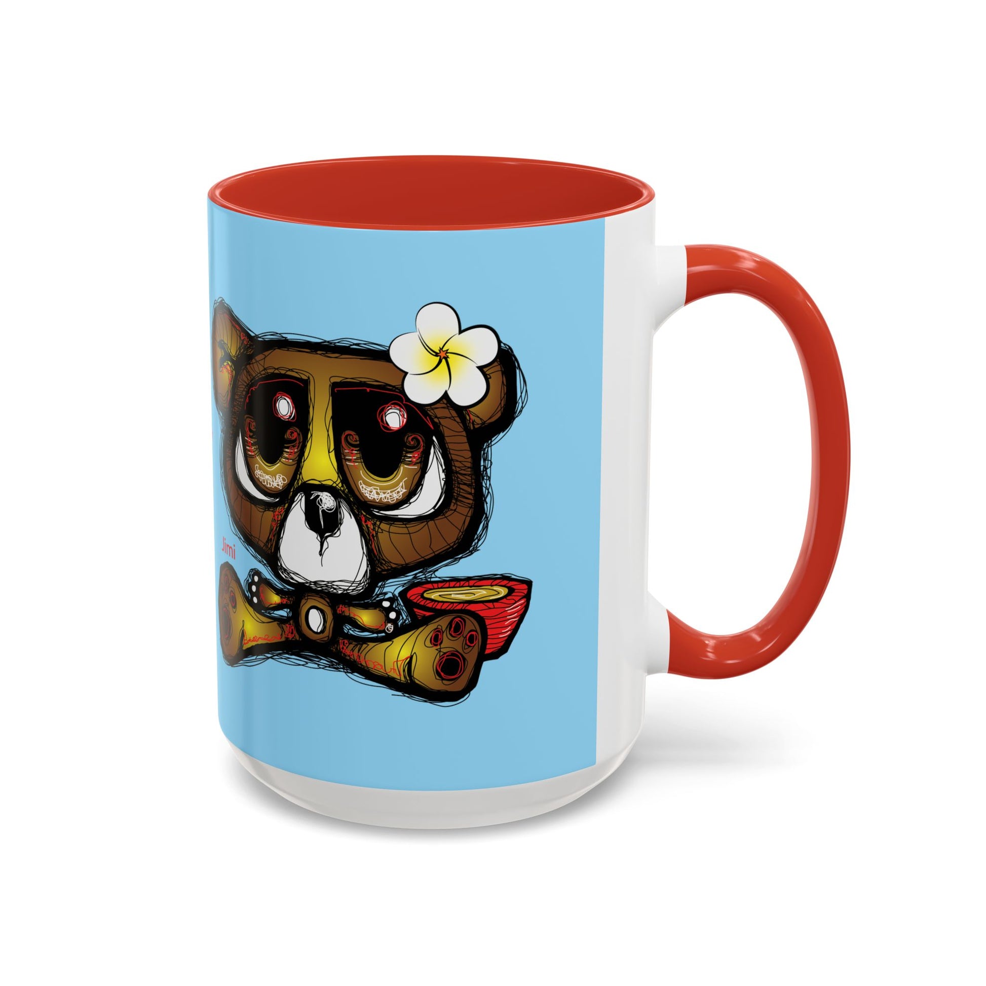 Coffee Mug — Cute Teddy Bear with Ukulele & 'Christ' Script Accent (11/15oz)