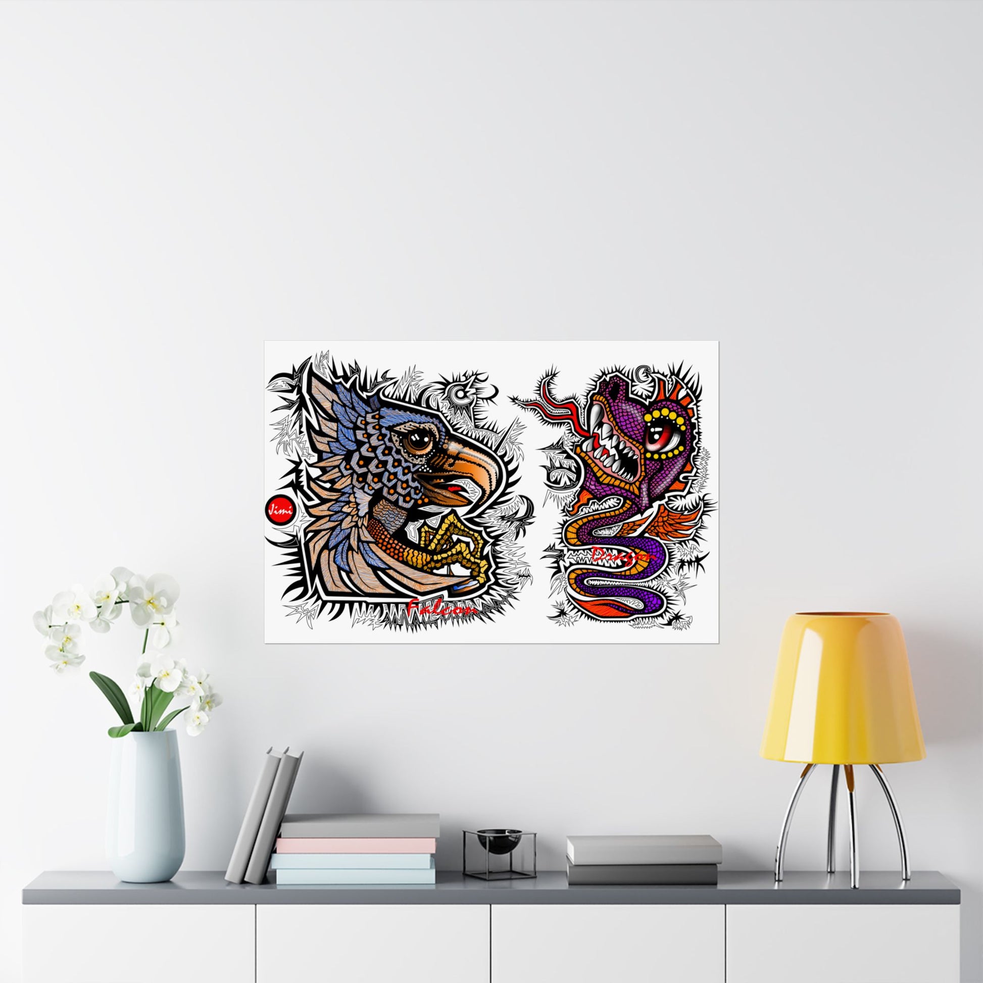 Vibrant Matte Horizontal Wall Posters, Bohemian Art, Tribal Decor, Gift for Art Lovers, Unique Home Decor