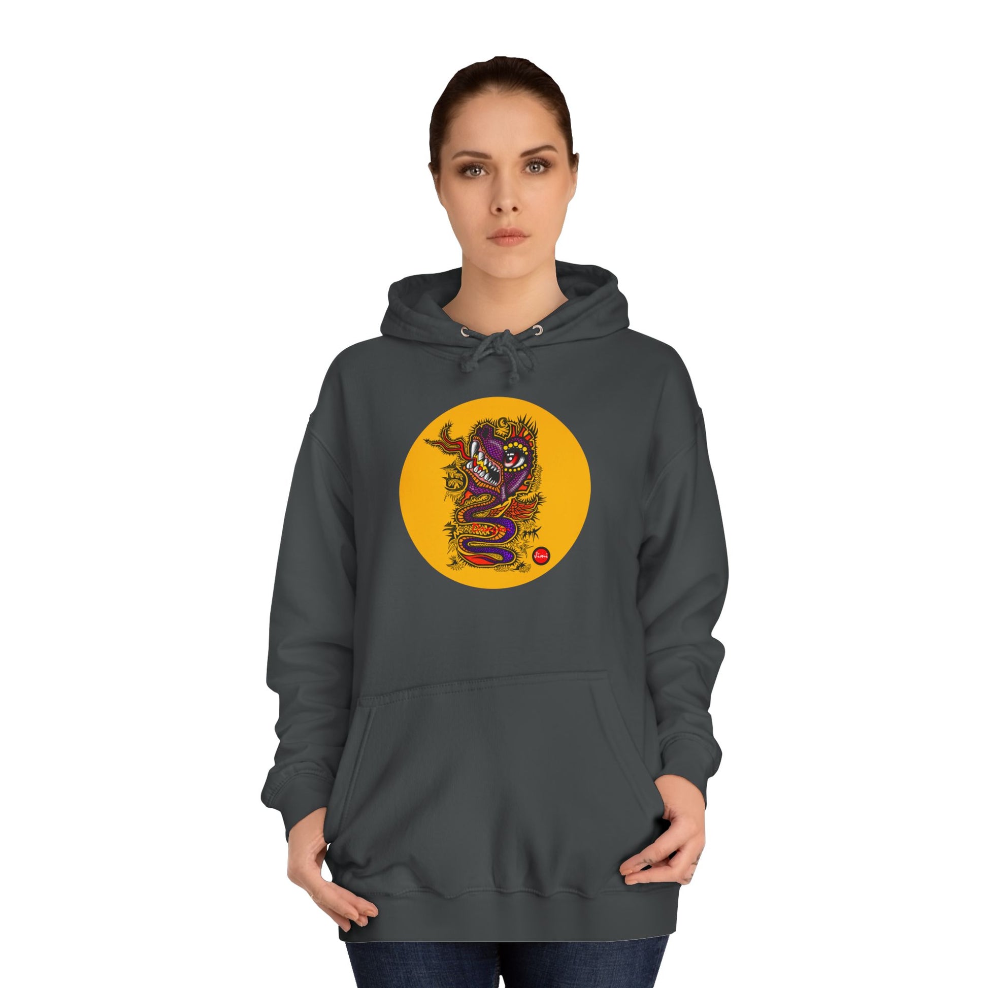 Vibrant Graphic College Hoodie, Unisex Sweatshirt, Casual College Apparel, Perfect for Students and Alumni, Comfortable Everyday Wear