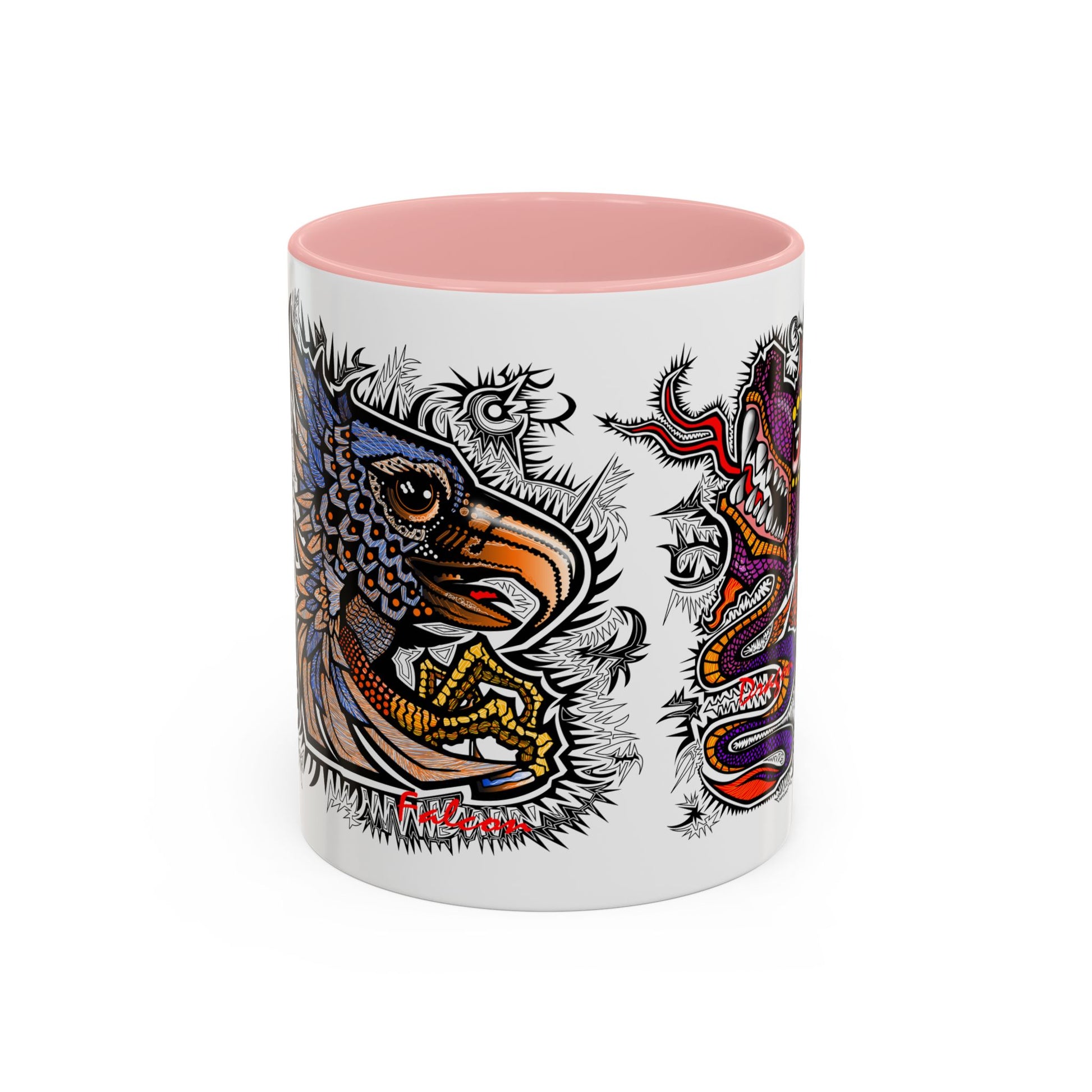 Vibrant Mythical Creatures Coffee Mug - Artistic Accent, Gift for Coffee Lovers, Colorful Design for Home Decor, Unique Present
