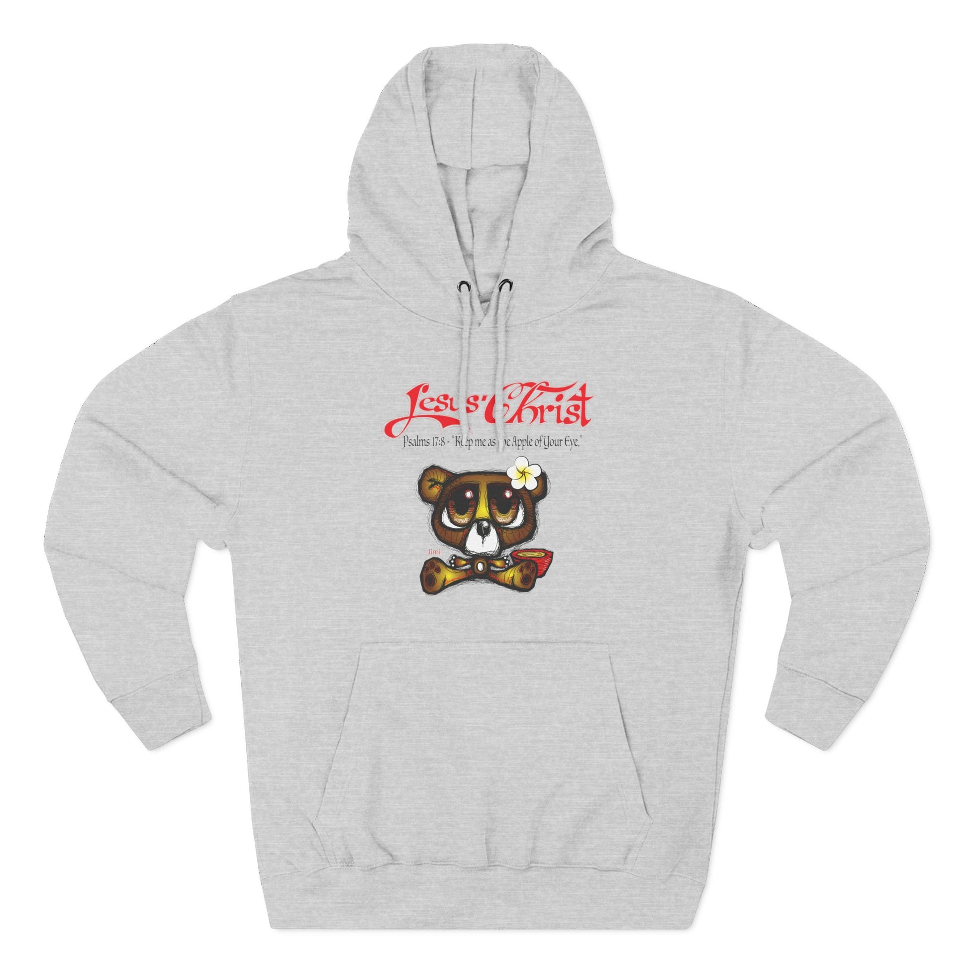 Christian Bear Hoodie – "Jesus Christ" Psalm 23 Inspirational Fleece Pullover