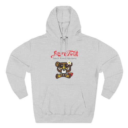 Christian Bear Hoodie – "Jesus Christ" Psalm 23 Inspirational Fleece Pullover
