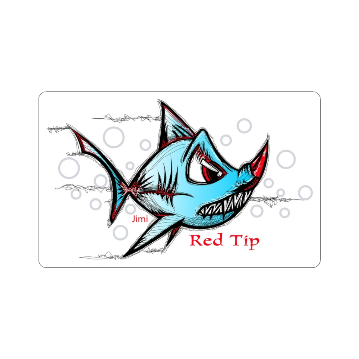 Funky Shark Kiss-Cut Stickers | Cool Ocean Decor, Laptop Decal, Gift for Beach Lovers, Marine Life Art, Fun Summer Vibes