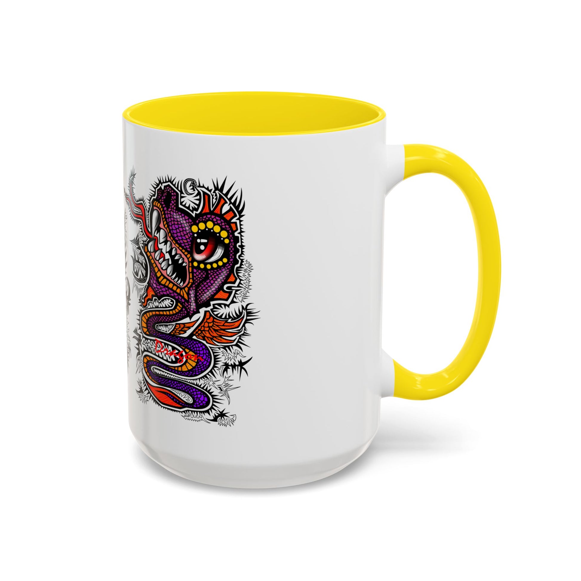 Vibrant Mythical Creatures Coffee Mug - Artistic Accent, Gift for Coffee Lovers, Colorful Design for Home Decor, Unique Present
